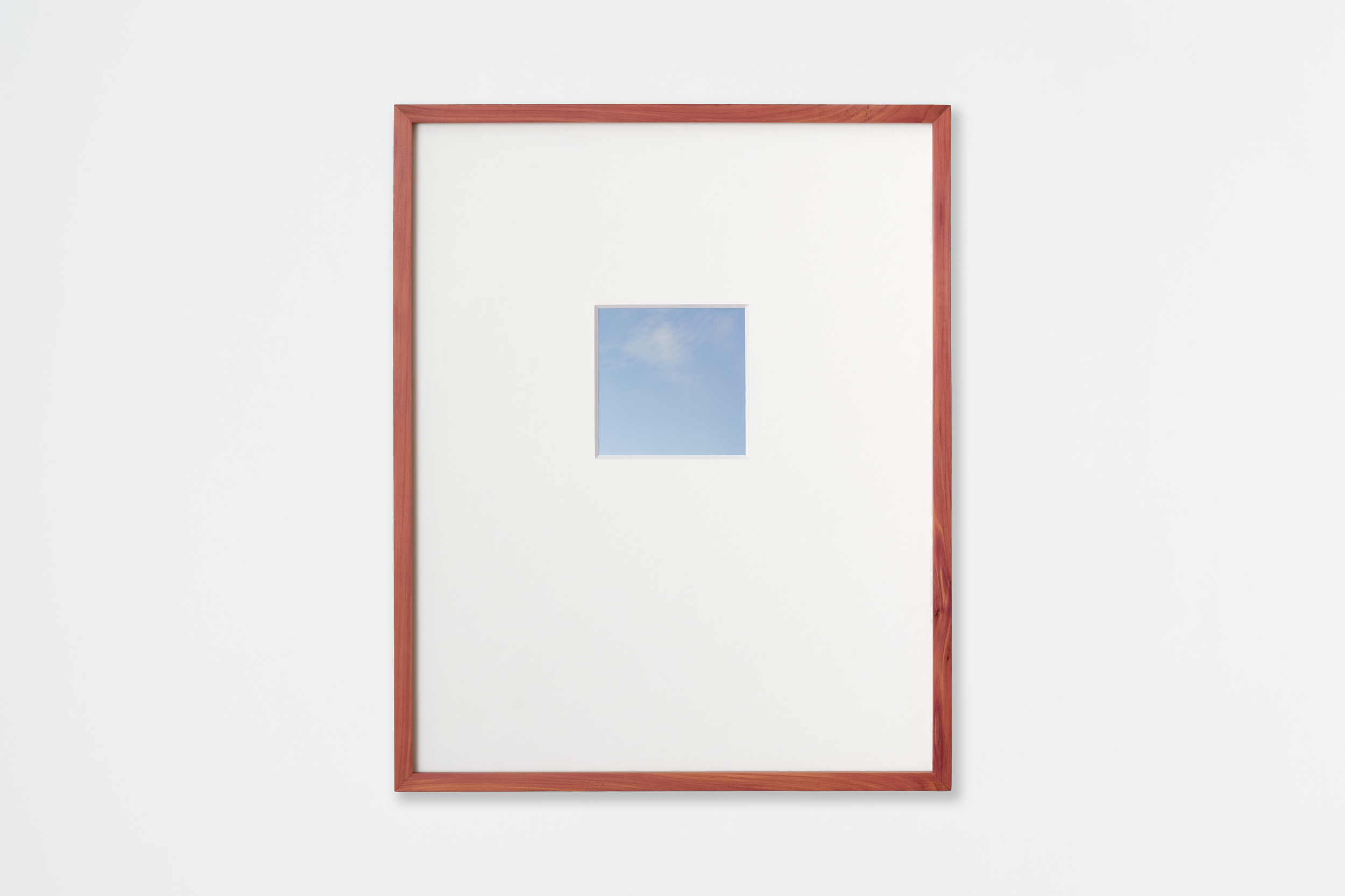 James Webb, The sky over Nagasaki (2005 - 2025) | Digital print on Fuji paper framed in Japanese Cedar, 46,5 x 38 x 3 cm; 10 x 10 cm (image size)