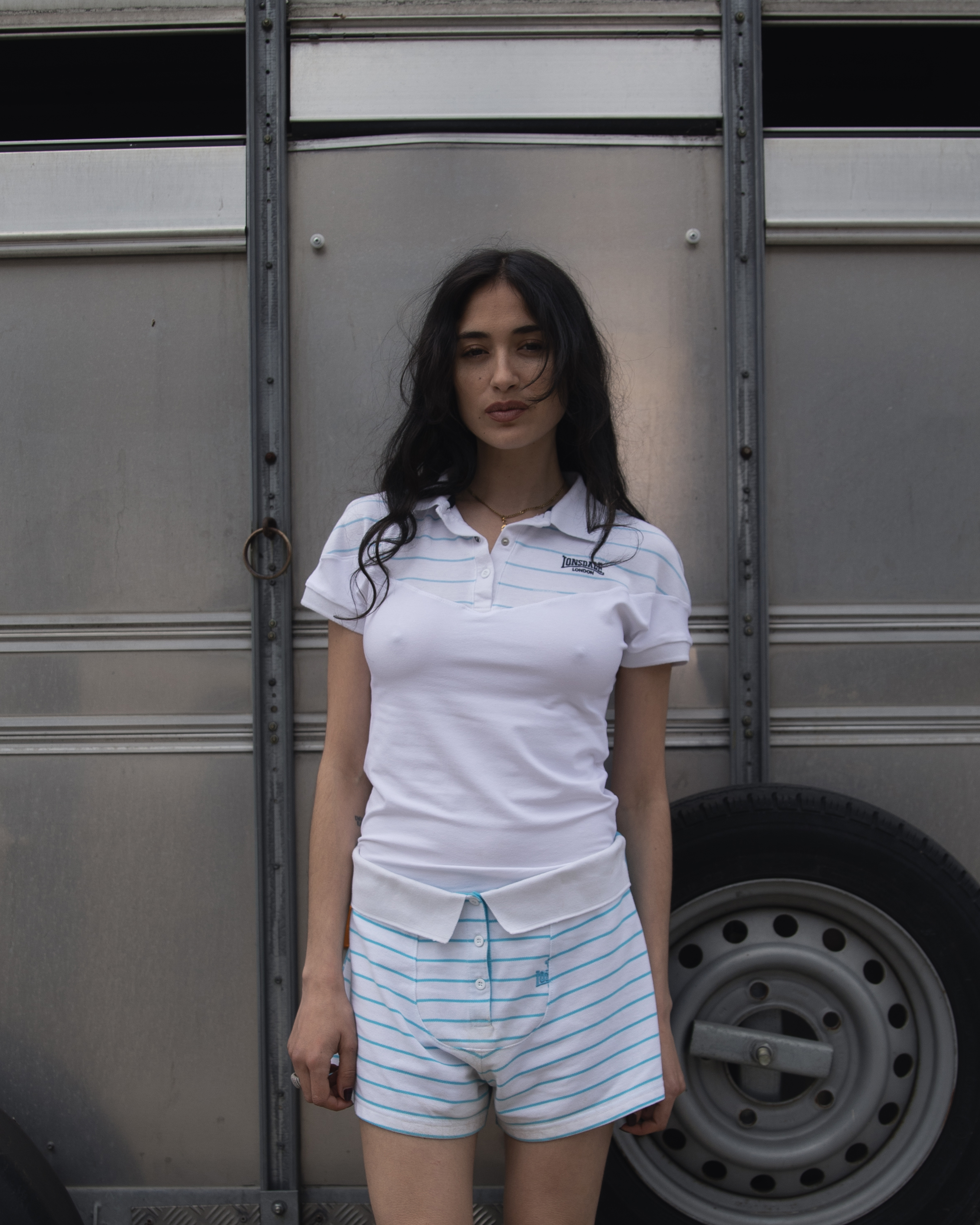 Polo shorts, turquoise / 350€