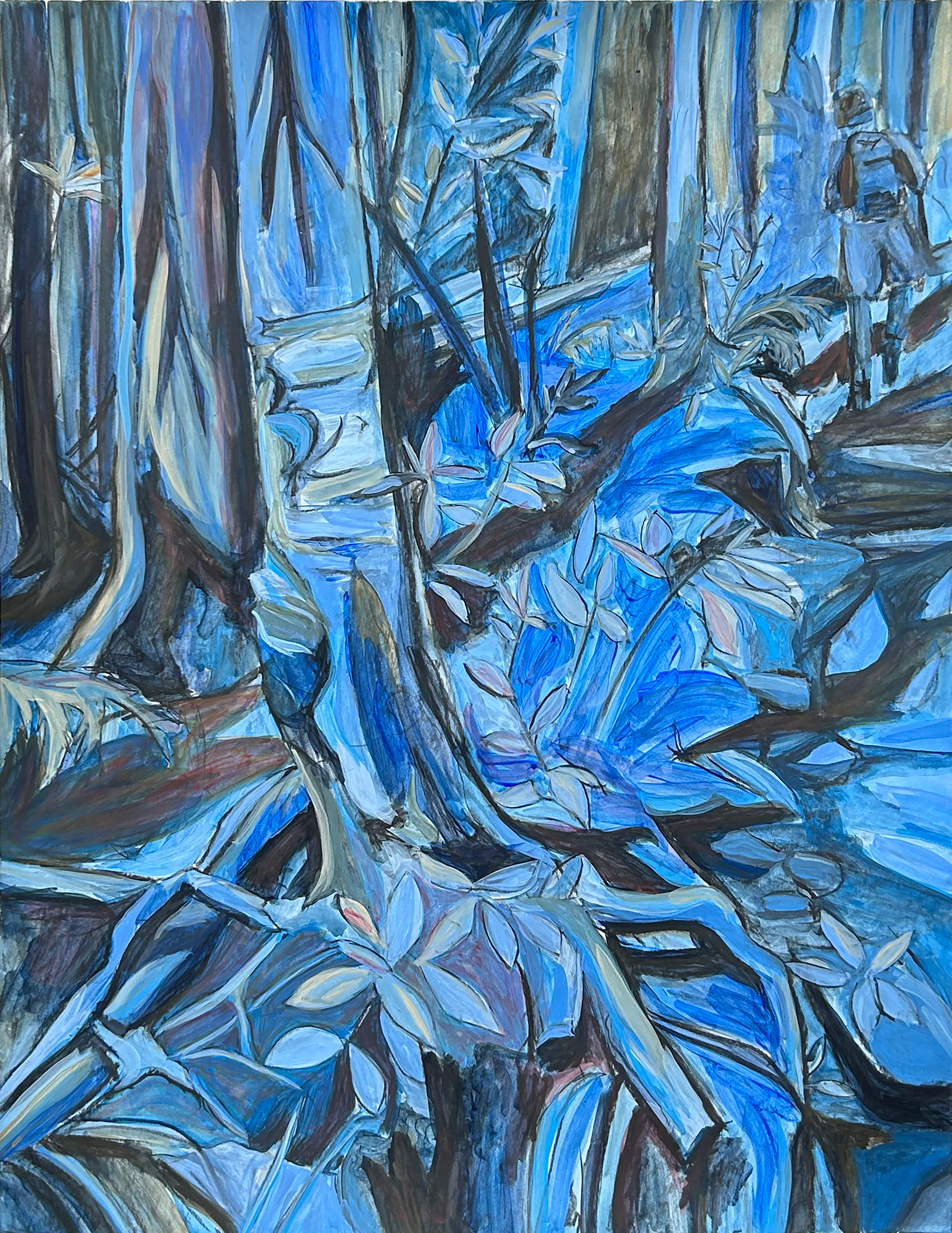 Forest View 1, 18x24", Charcoal and Acrylic on Paper