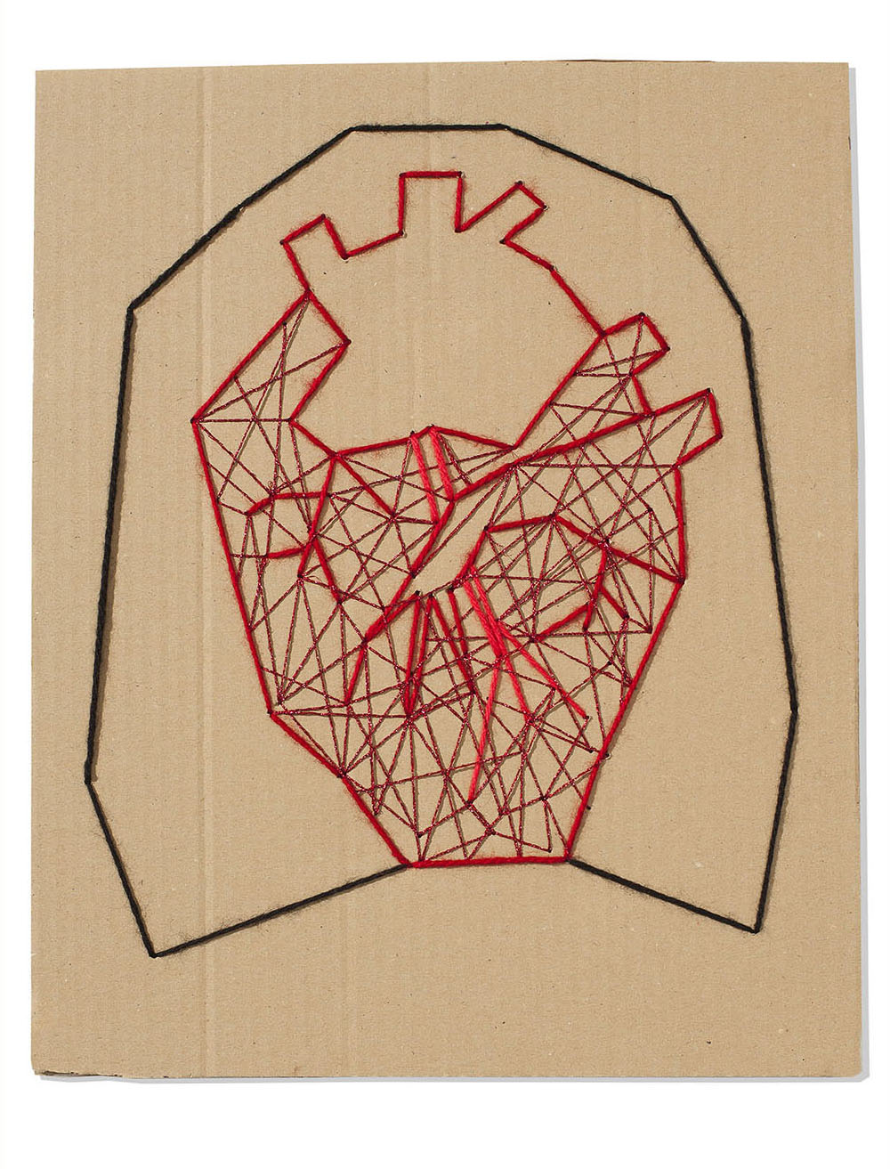 HeartقلبTextile, cardboard40 x 30 cm2018