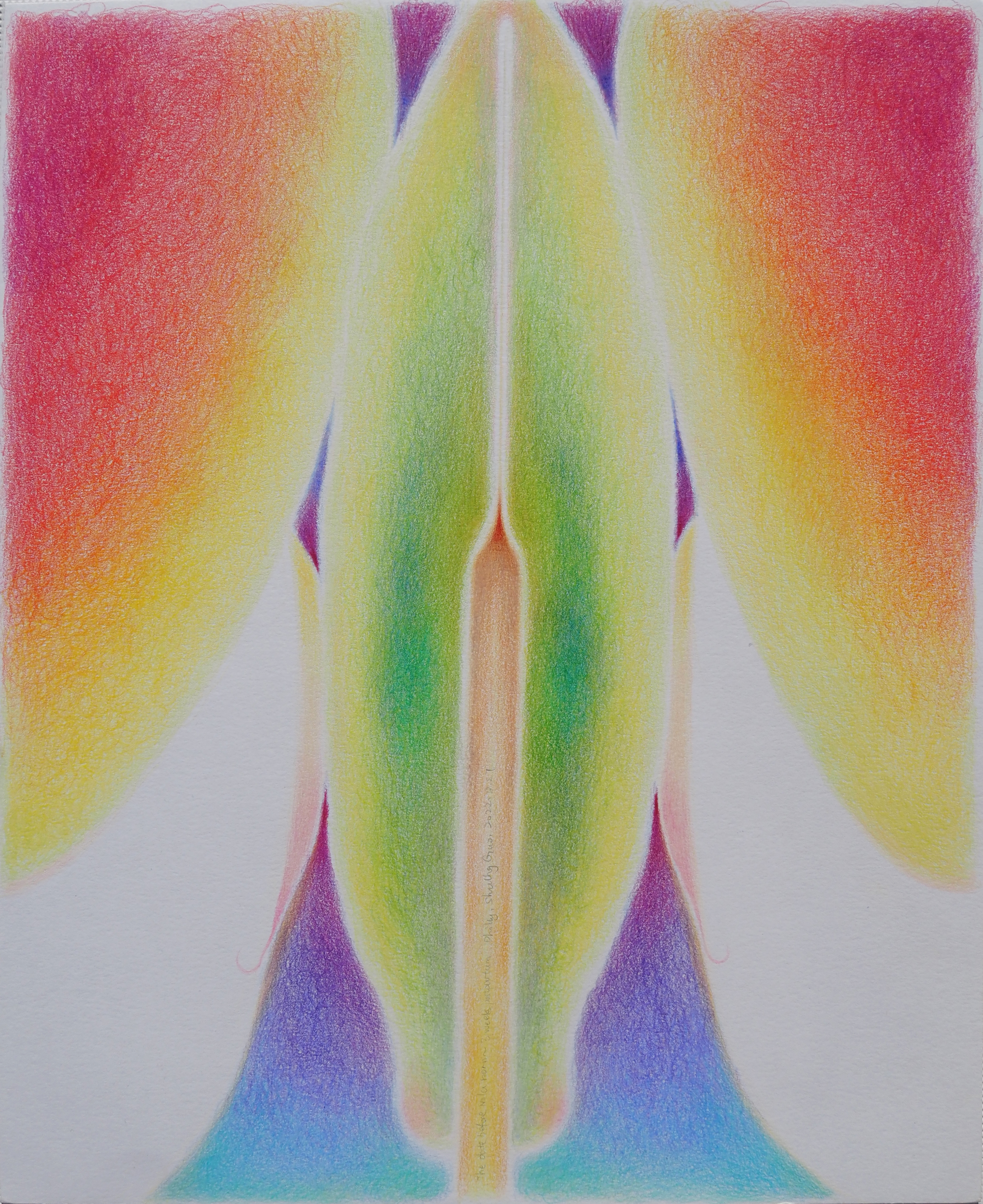 Shuling Guo, The date before Nola was born ~ 3 weeks postpartum, Philly, 2022, colored pencil on paper, 17 x 14 inches