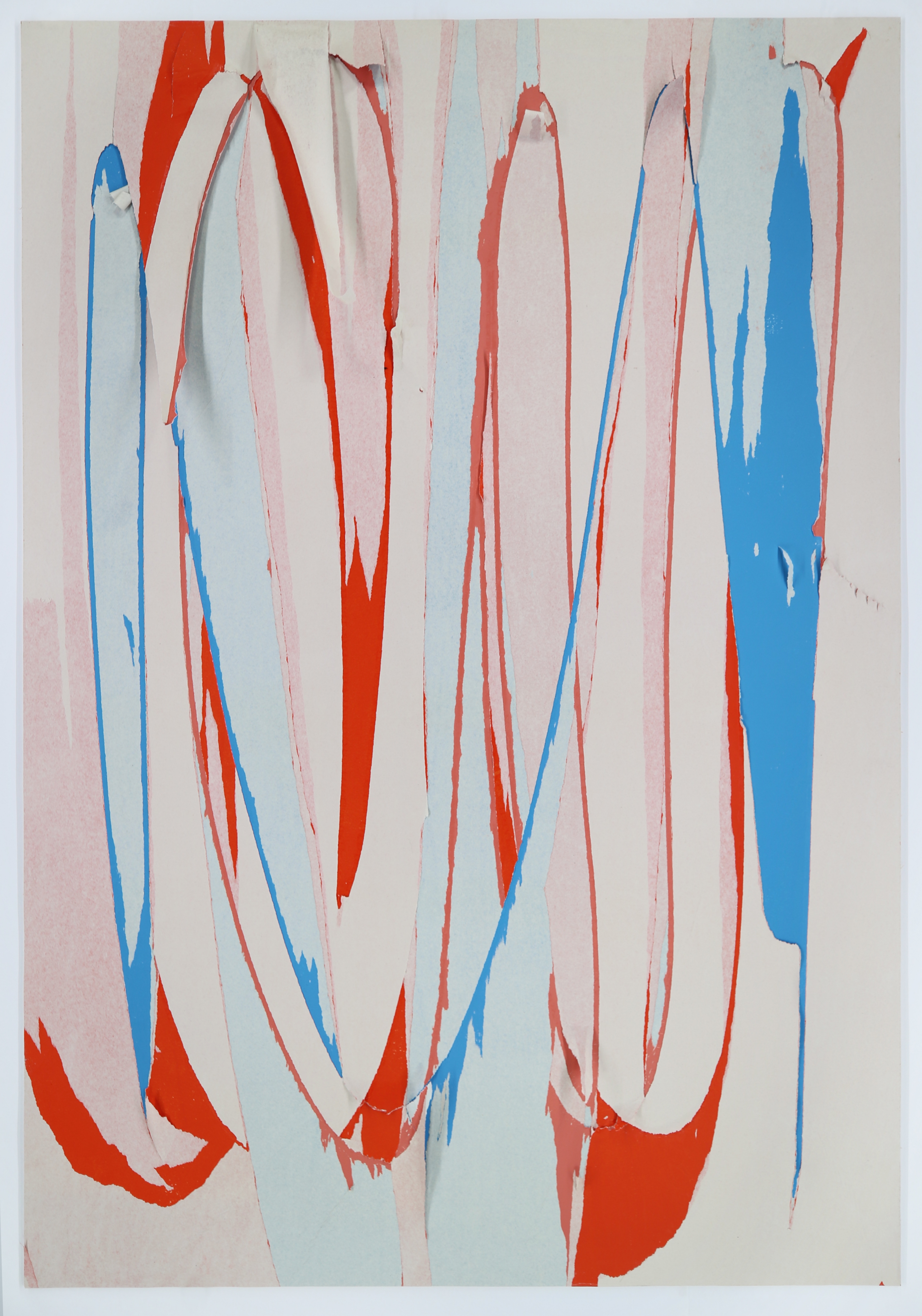 Library Street Collective 2017 Collage E Rip Cord process Painted Newsprint on Plywood 43in x 62in