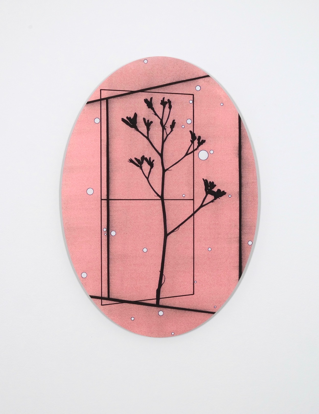 Untitled 2017, acrylic and ballpoint pen on paper/aluminium, 44.5 x 31 cm, private collection