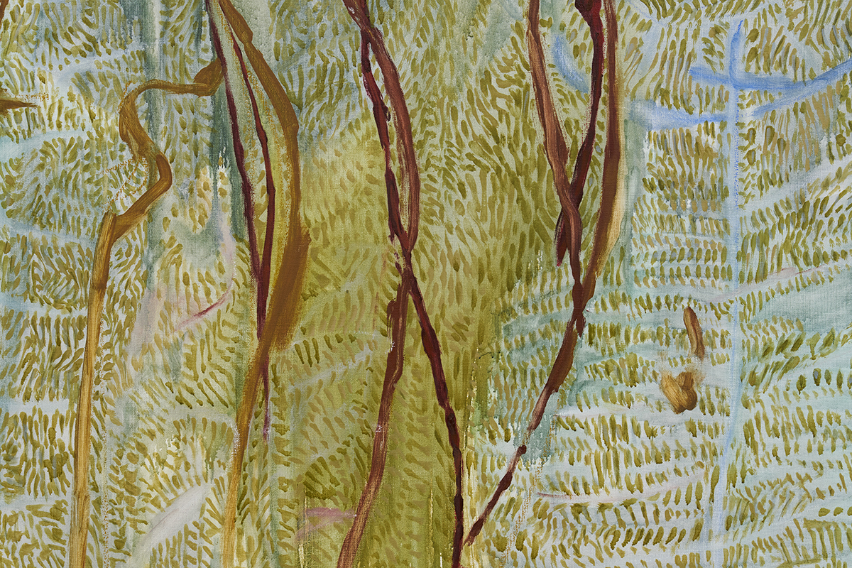 Achraf Touloub, Al Zuhur, 2021-2022 | Oil on canvas, 220 x 155 x 3,5 cm