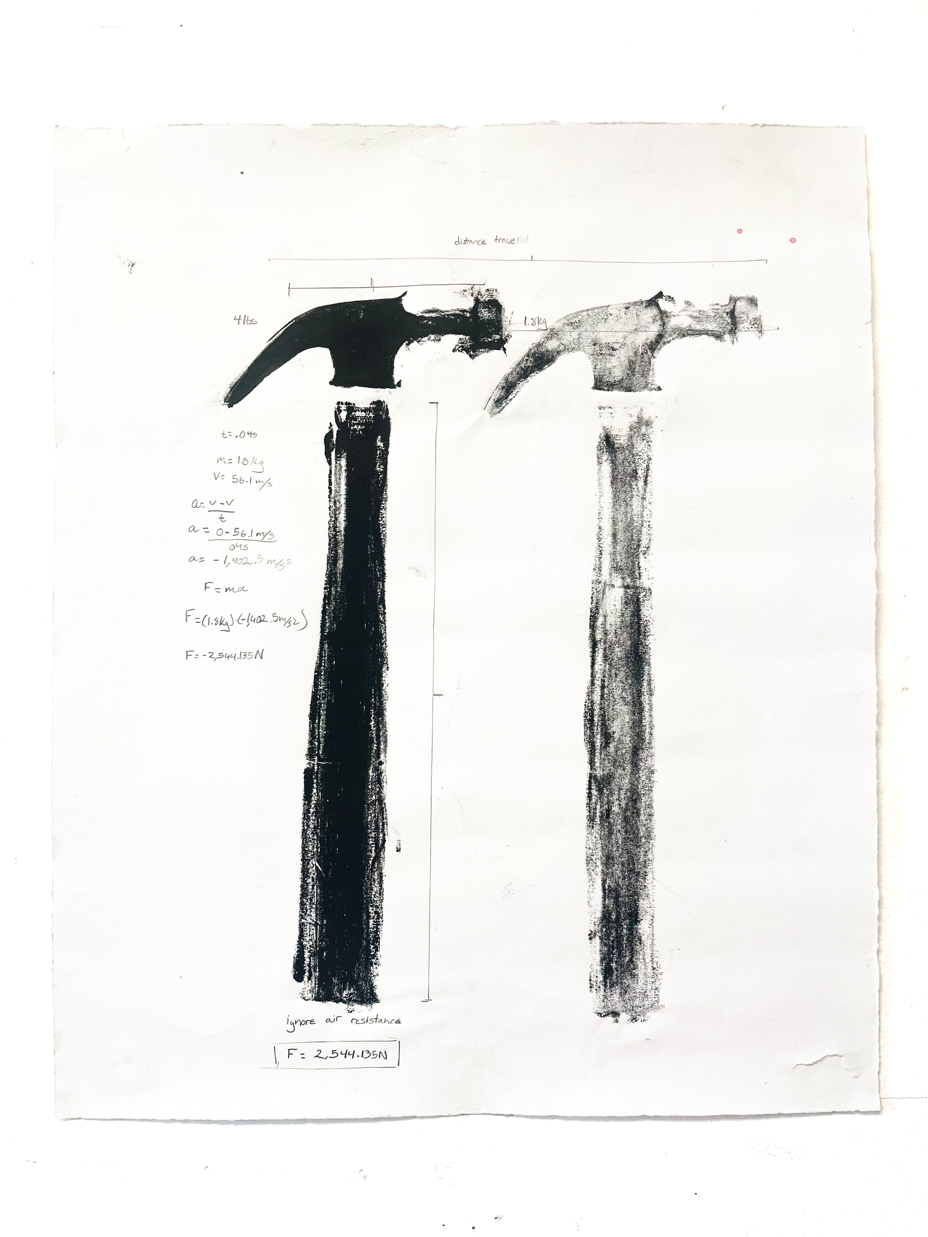 Original Crash Expert, Monotype with Found Object 2024