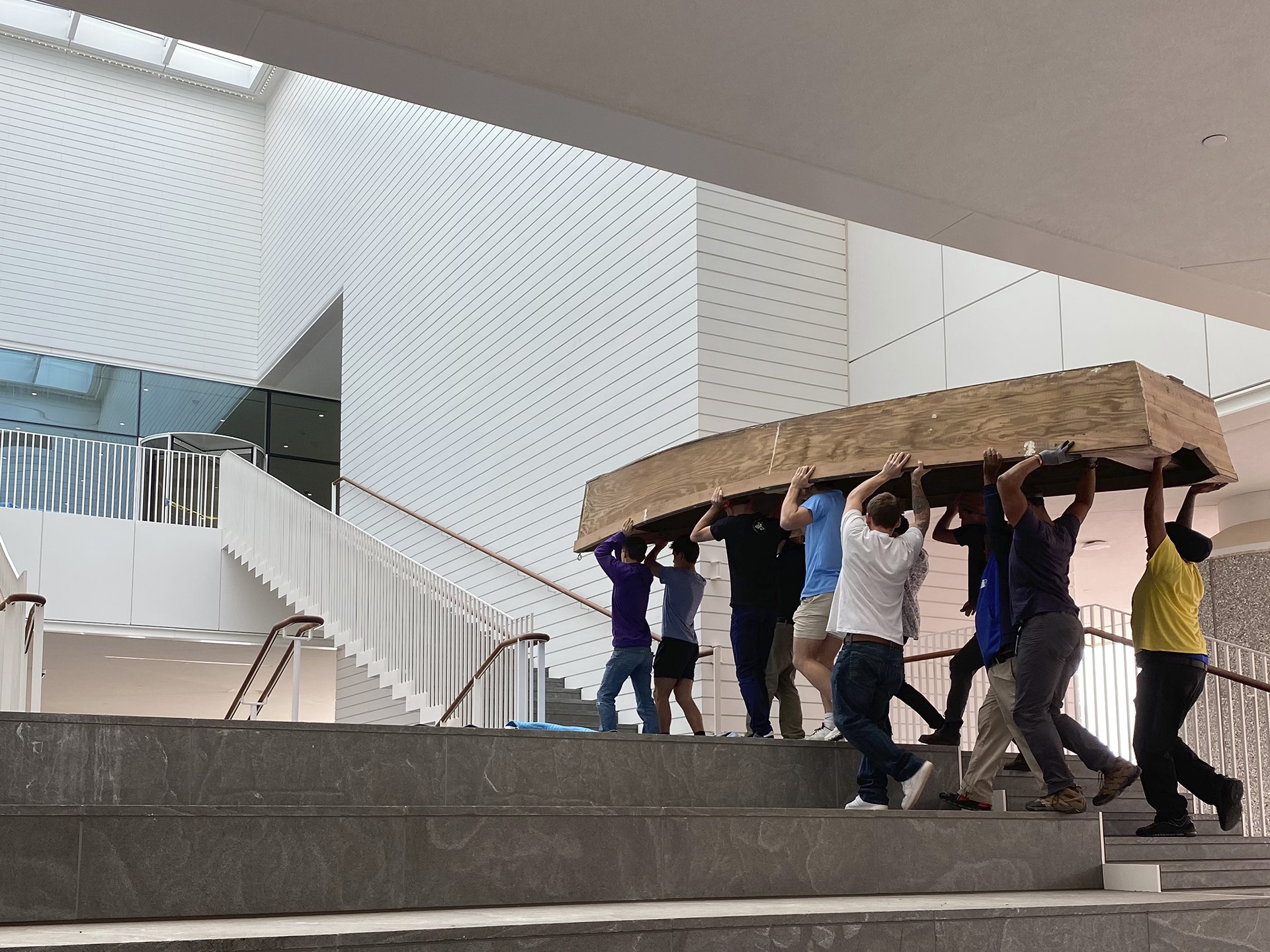 Bringing historic artifacts into the museum during the installation phase