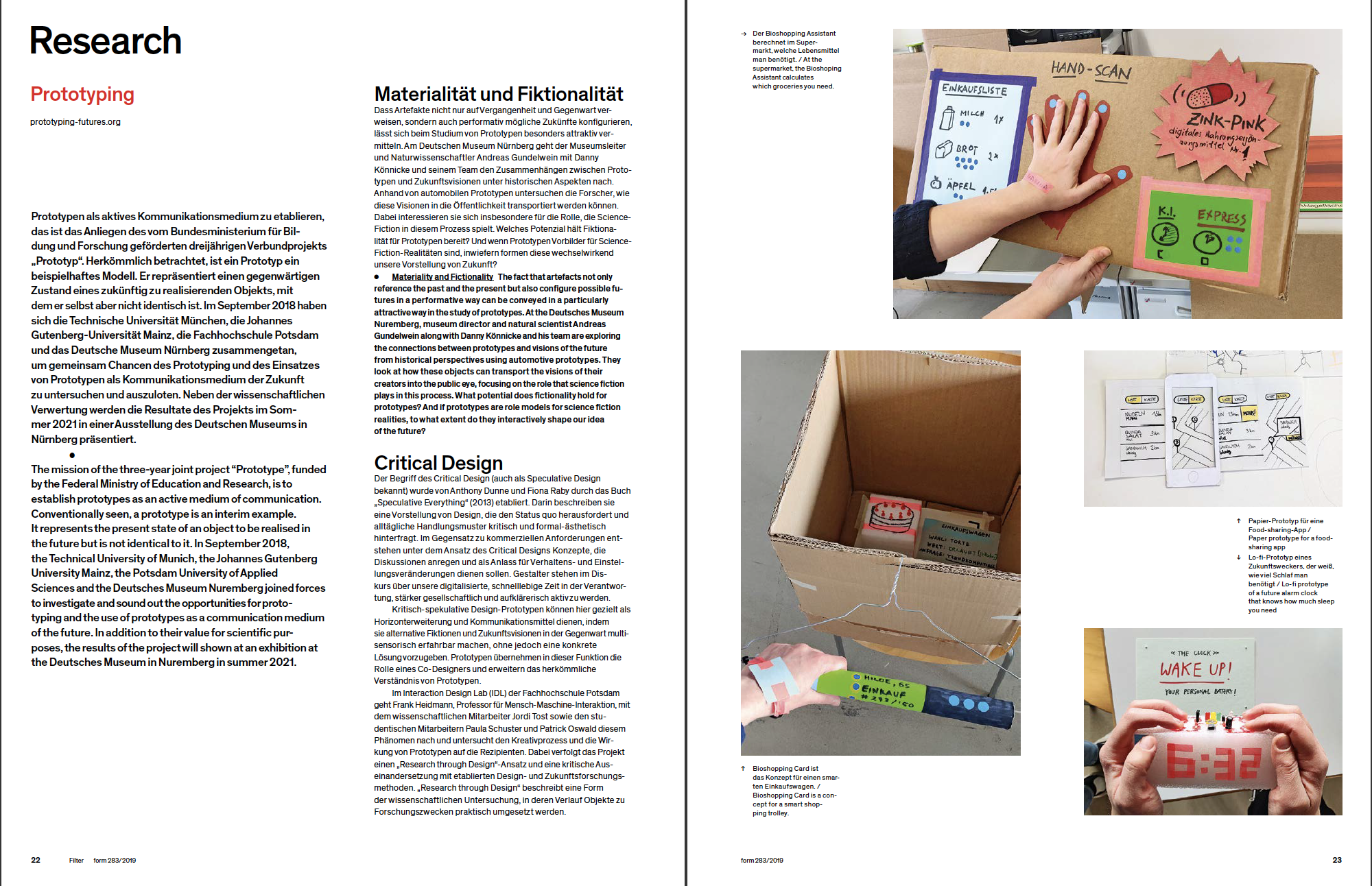 Prototyping - researched für form 283