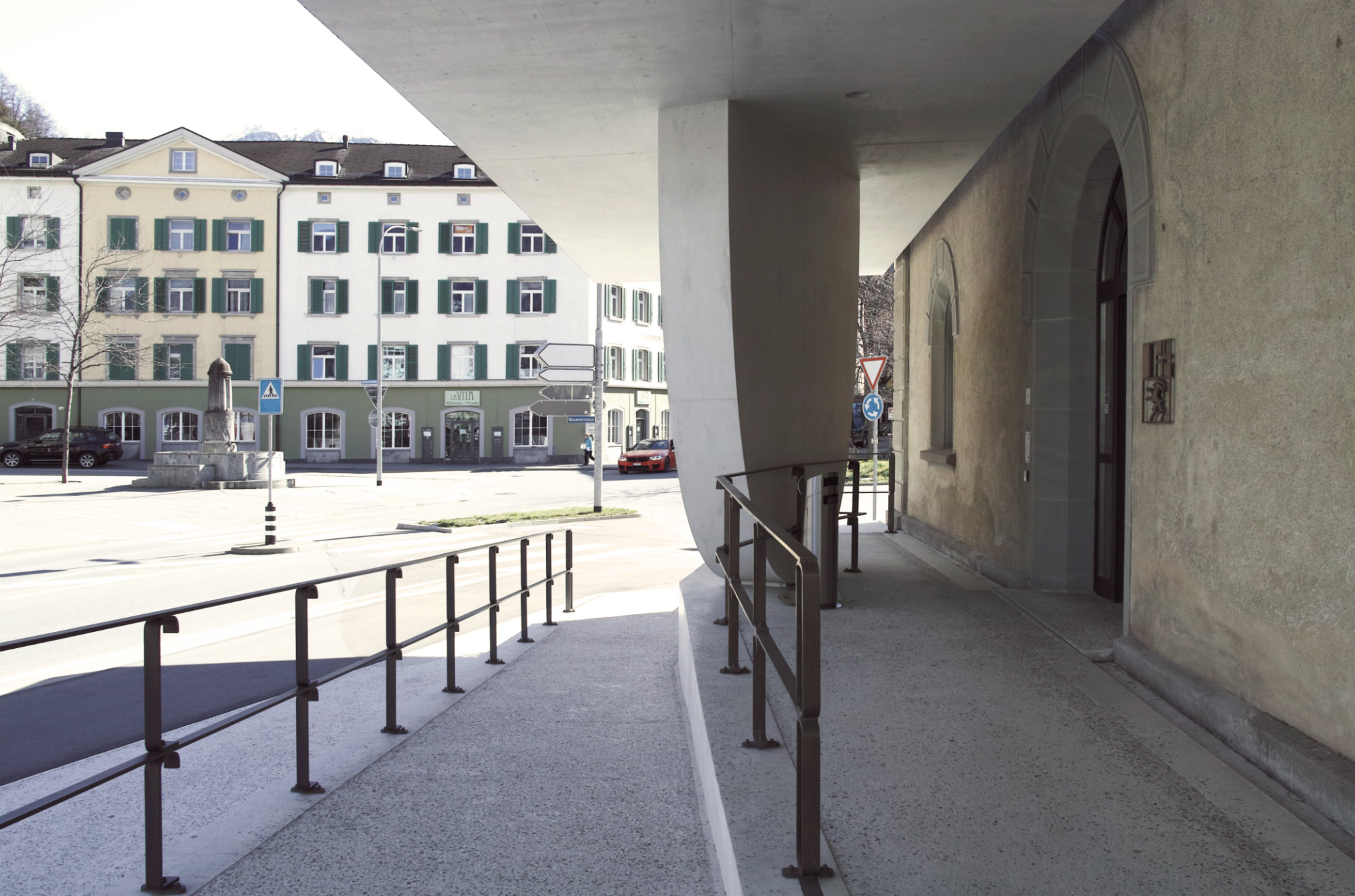 Entrance of the Grisons Parliament , Valerio Olgiati
