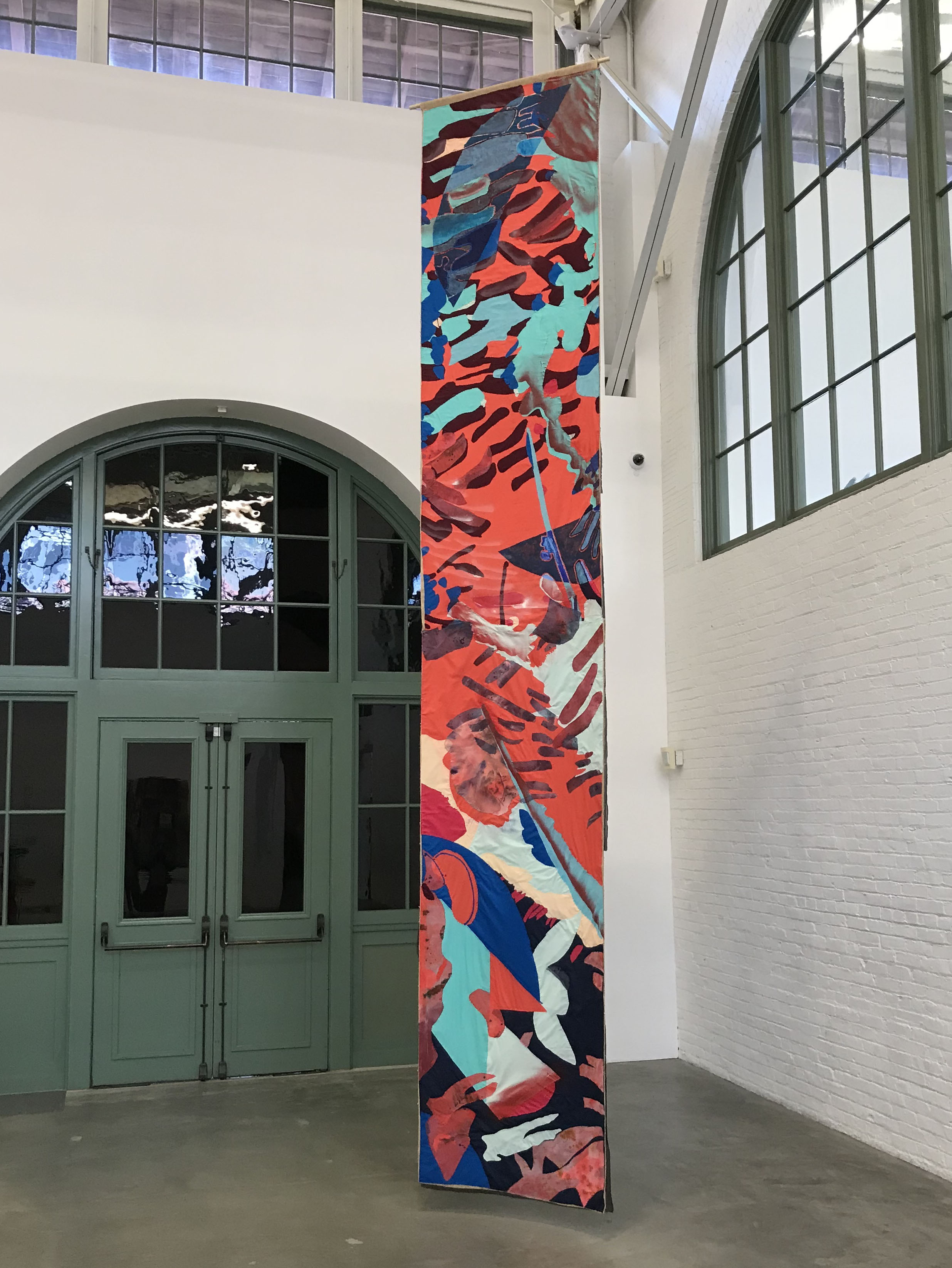  Between Highways, mixed materials, 40"x192", 2018. Installation photograph, Museum of Contemporary Art San Diego 