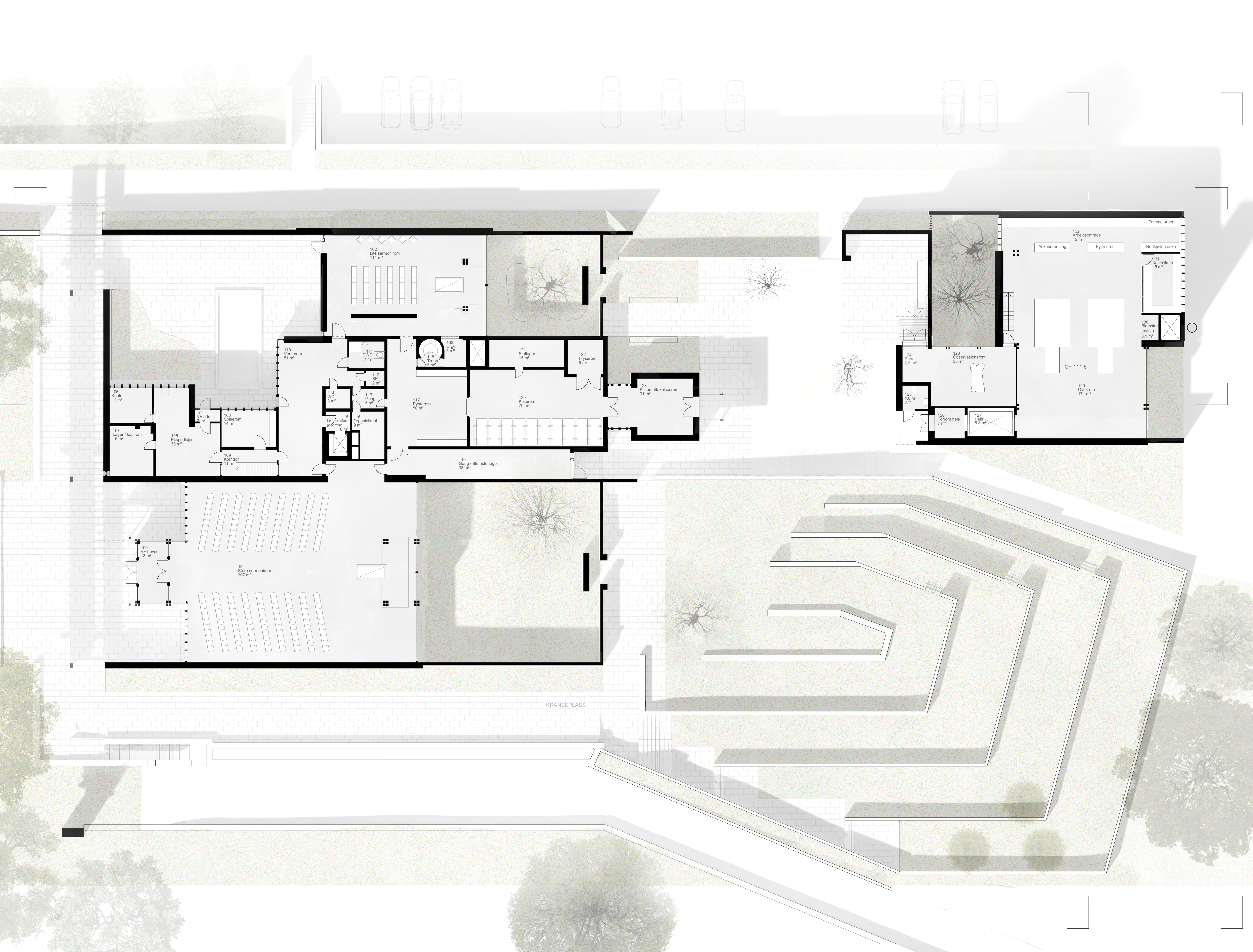 plan ground floor wth extension to the right