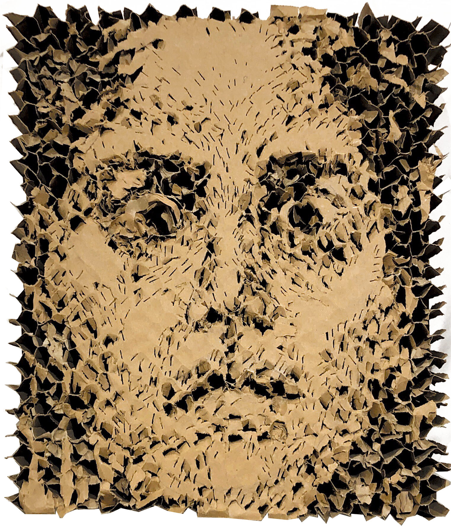 Self Portrait w/ Knife on Corrugated Cardboard 12in x 18in - 2023