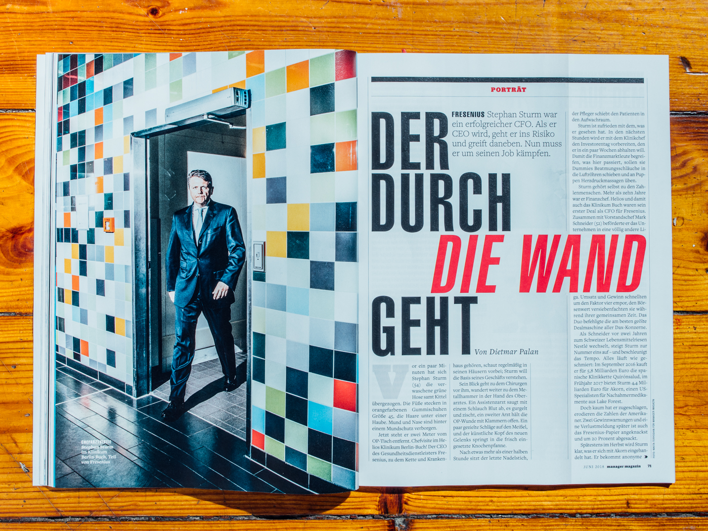 Manager Magazin / Fresenius CEO Stephan Sturm / April 2018
