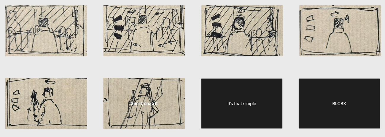 Storyboard for Blackbox app AD