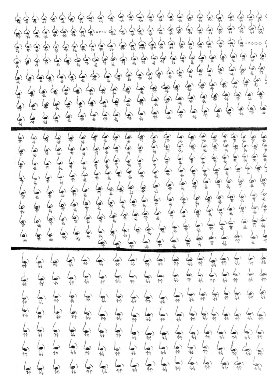 TIME EXCHANGE 7|2006 Drawing on paper 21.5 x 27 cm. In exchange for the artist listening to his brother sing as he used to do, Chucho simultaneously documented each time he breathed for an hour.