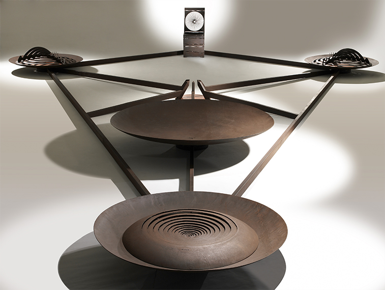 Templo Mayor, 2012. Steel with a rust patina,  34 x 380 x 242 inches