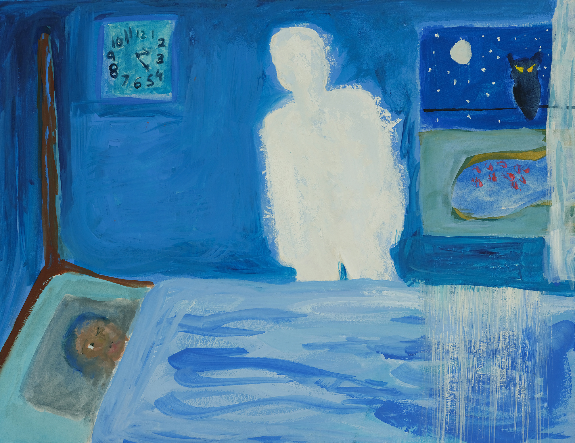 My grandfather's ghost in Chinsurah – 1980’s, Gouache on paper, 20x26 cm, 2023