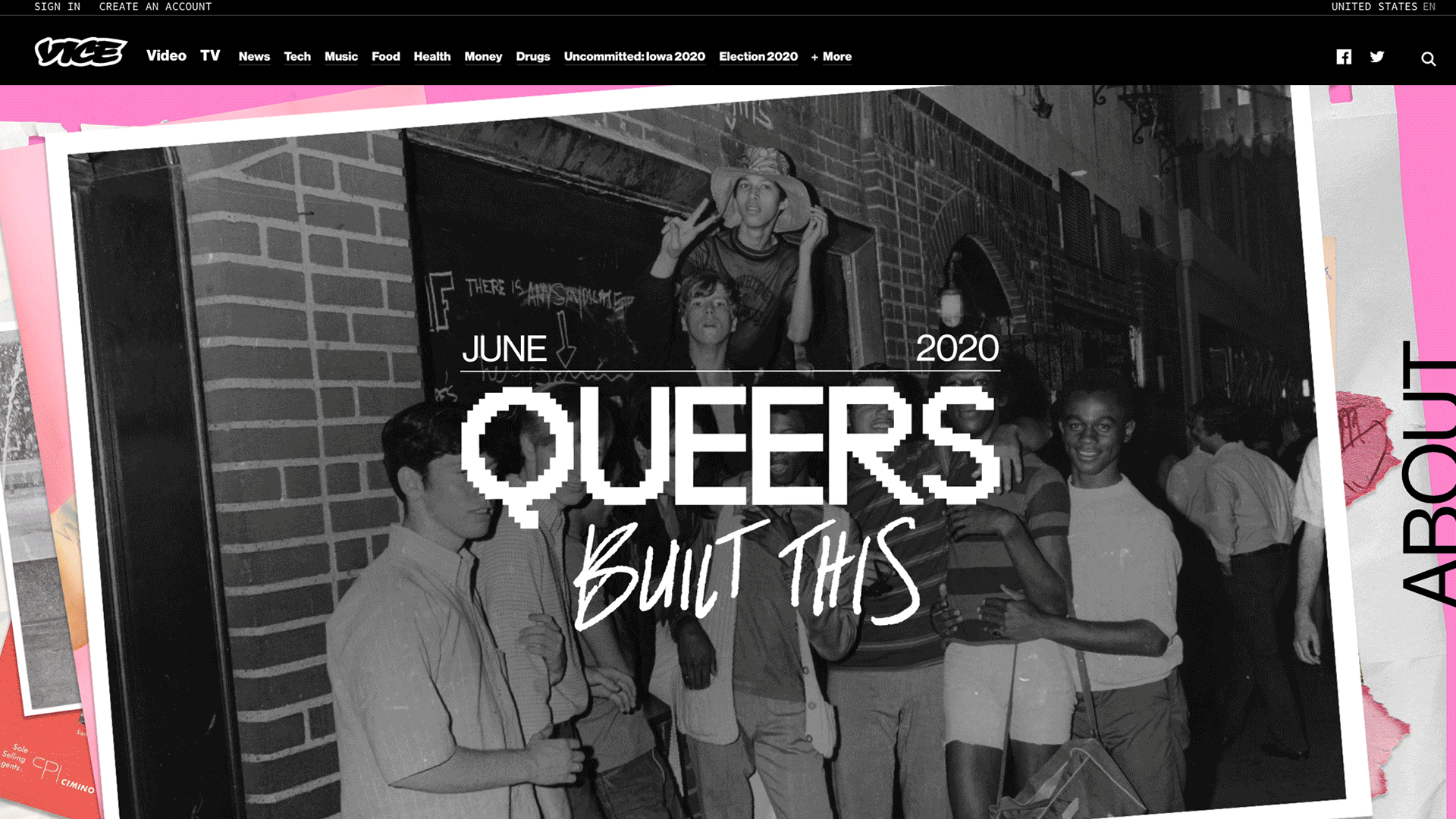 Art direction and web design for the interactive editorial website that asks us to reimagine the tradition of pride by looking back on its roots. 2020.