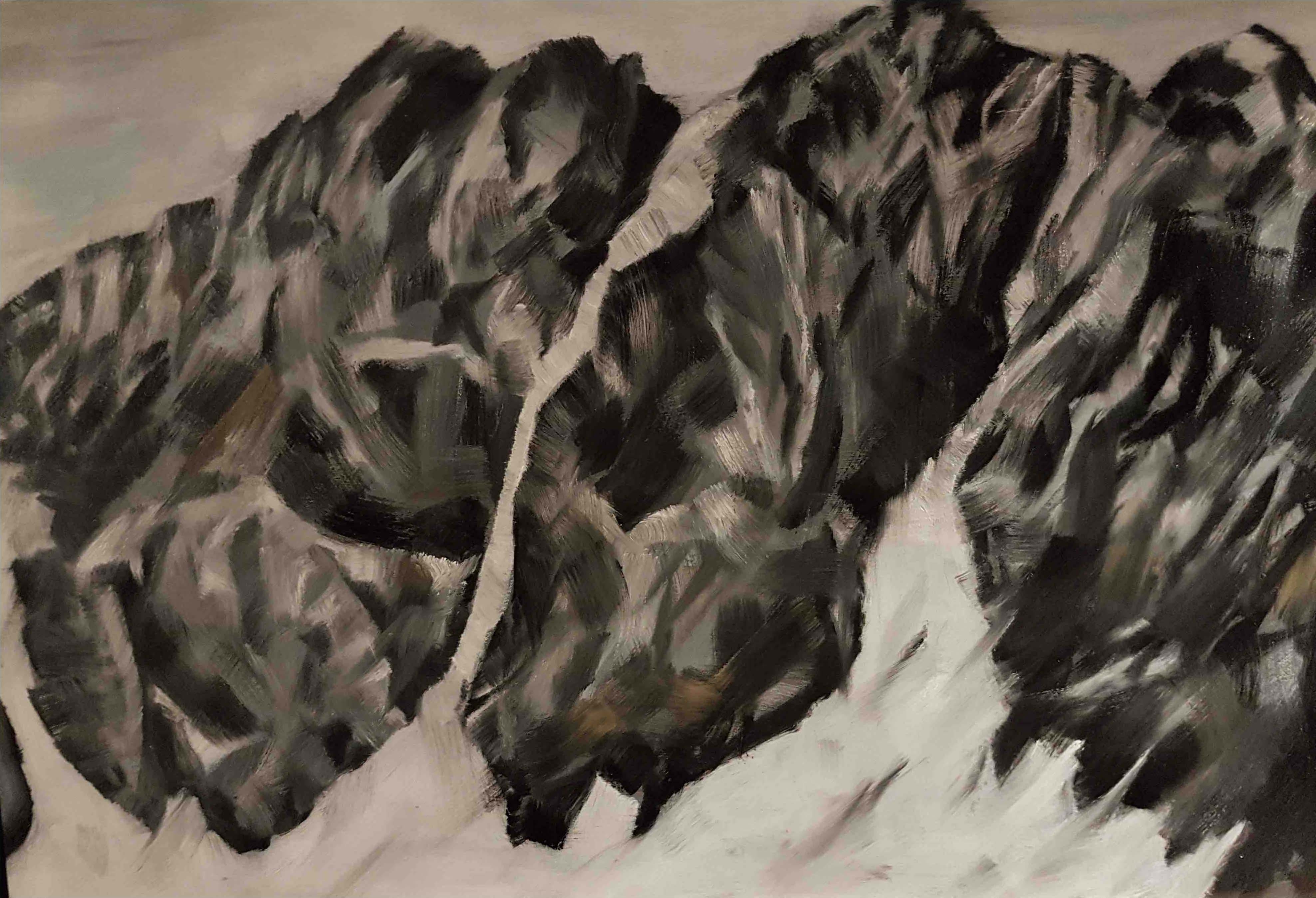 2016, berge 3  öl auf mdf