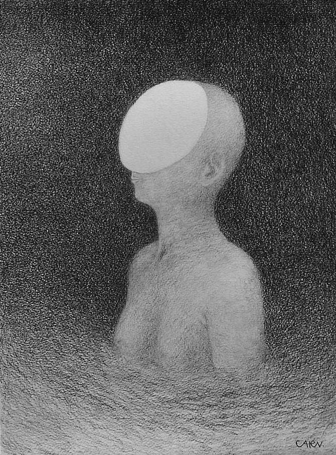 potlood op papier, 40 x 30 cm