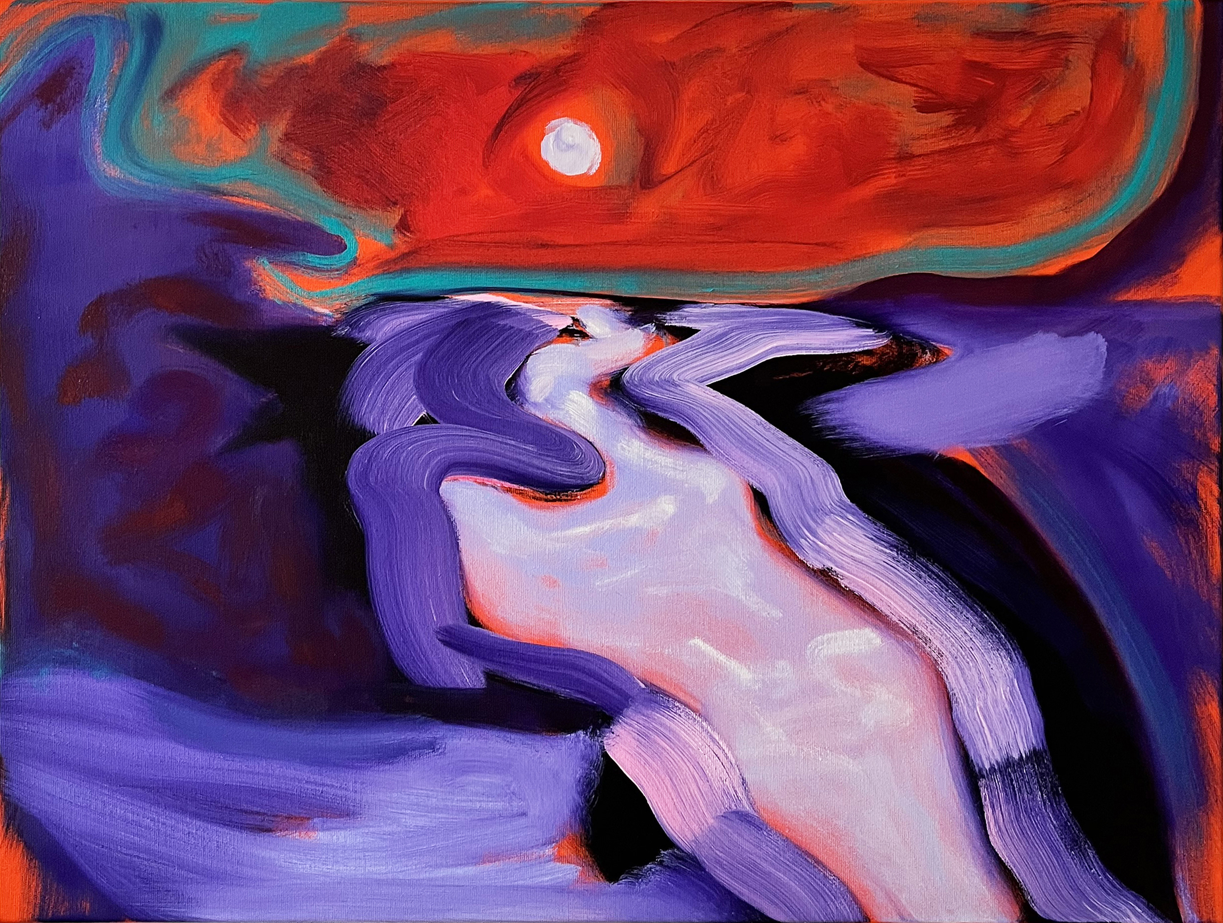 Moonrise Over Sète, 2am, 1, 2023-24Oil on linen23.6 x 31.5 in.60 x 80 cm