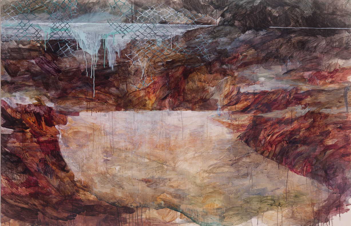 way to ( ) acrylic, gouache on Korean paper 122x188cm 2017