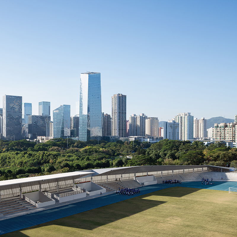 stadium canopy: solar and rain protection for the west grades