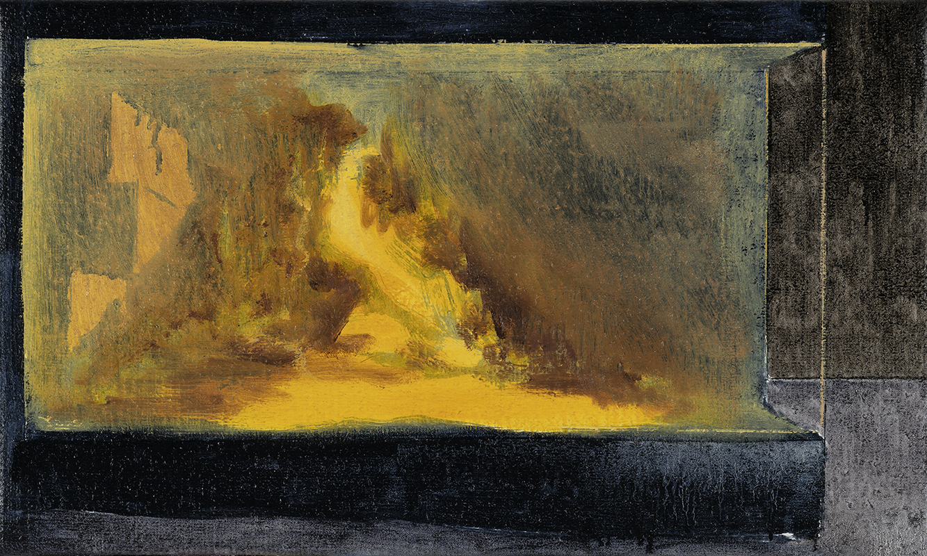 Volcano. 30.5 x 51 cm. oil on jute. 2024 - 11/15