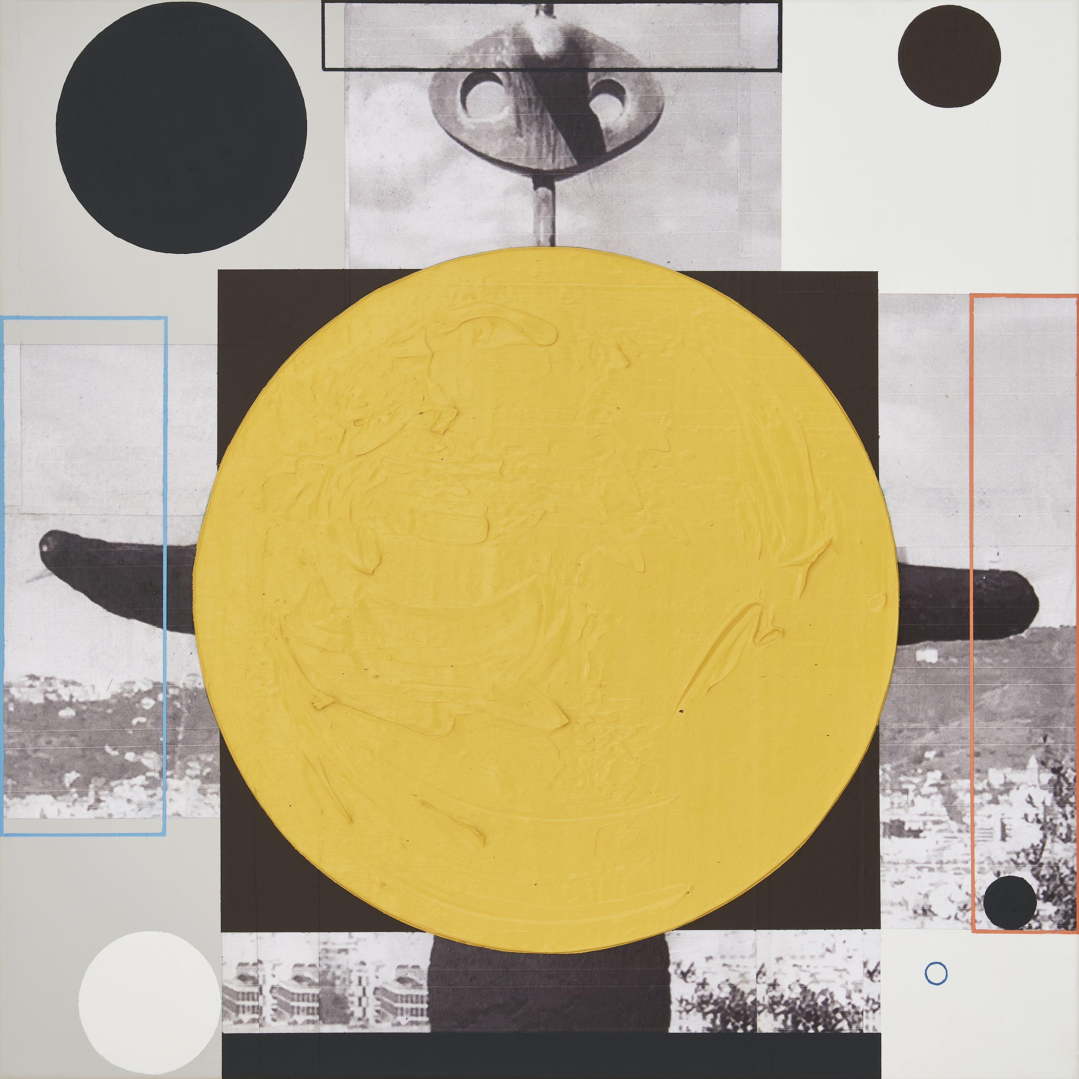  Sun, Moon and One Star, 2020, Acrylic and Photo-Collage on Canvas, 45.5 x 45.5 cm