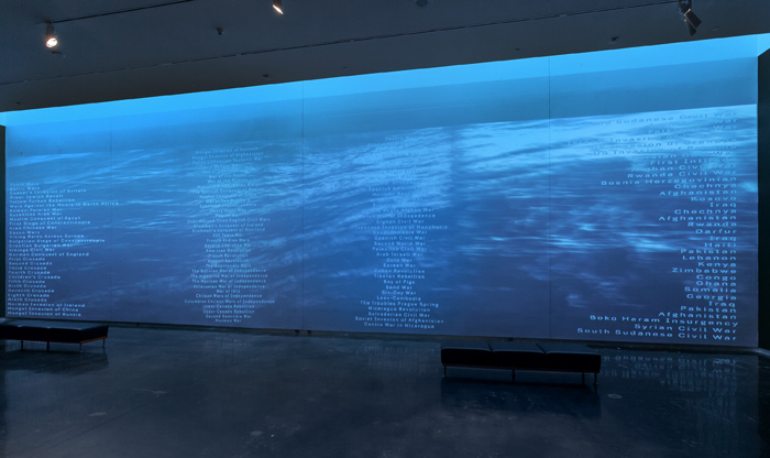 Wall of Wars, 2015, Video Projection, Shaw Center For The Arts, Baton Rouge, LA