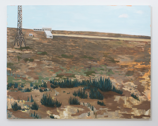 Paisagem com matinho, 2016, &oacute;leo sobre tela, 140 x 180 cm