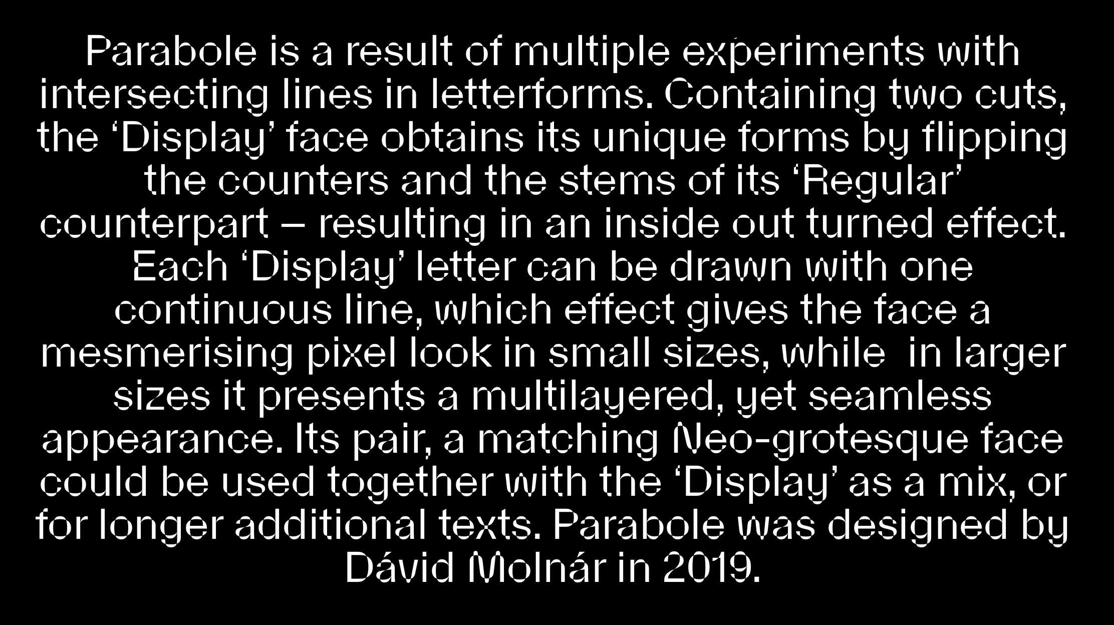 Parabole Display designed by Dávid Molnár at ecal