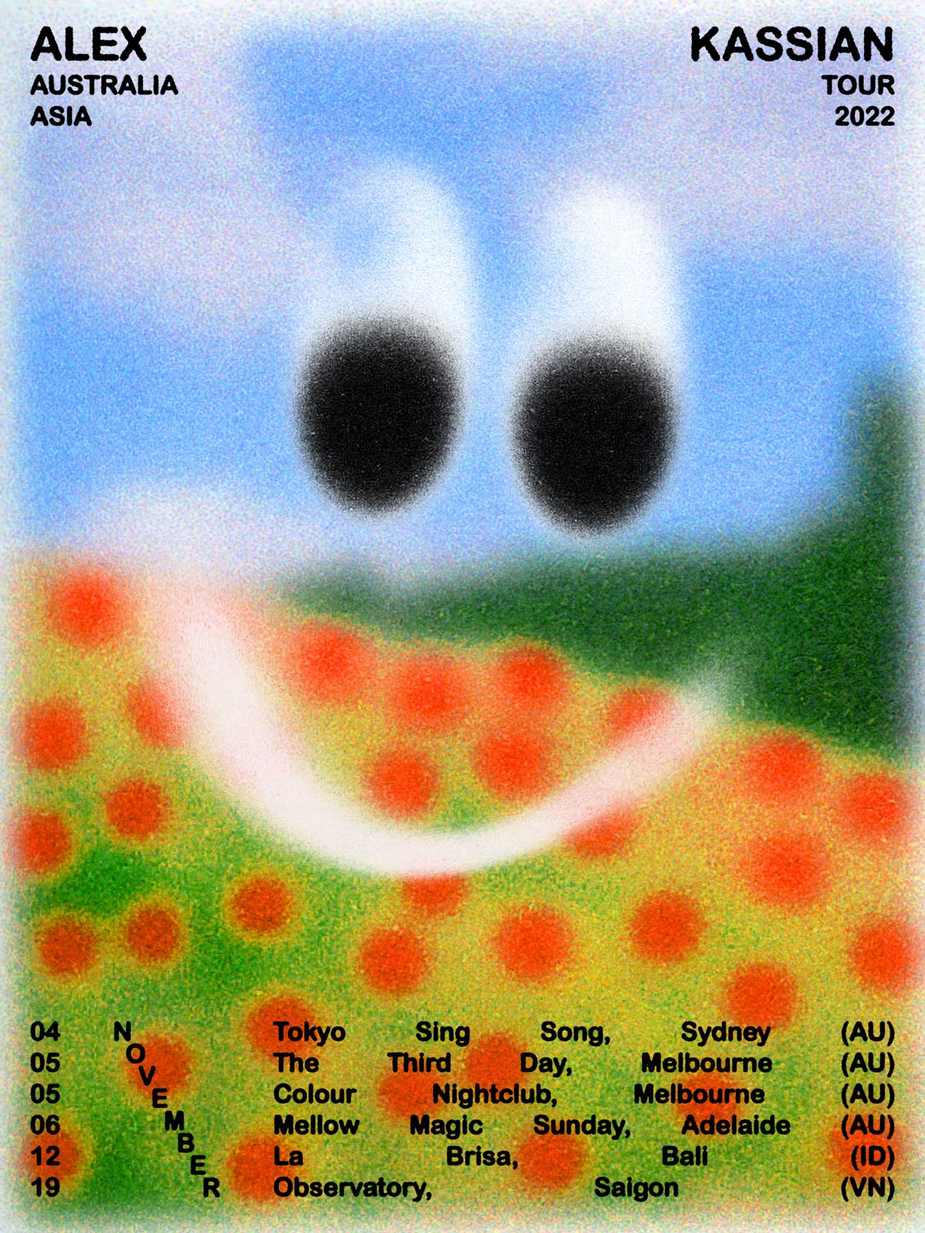 Alex Kassian - Australia tour poster