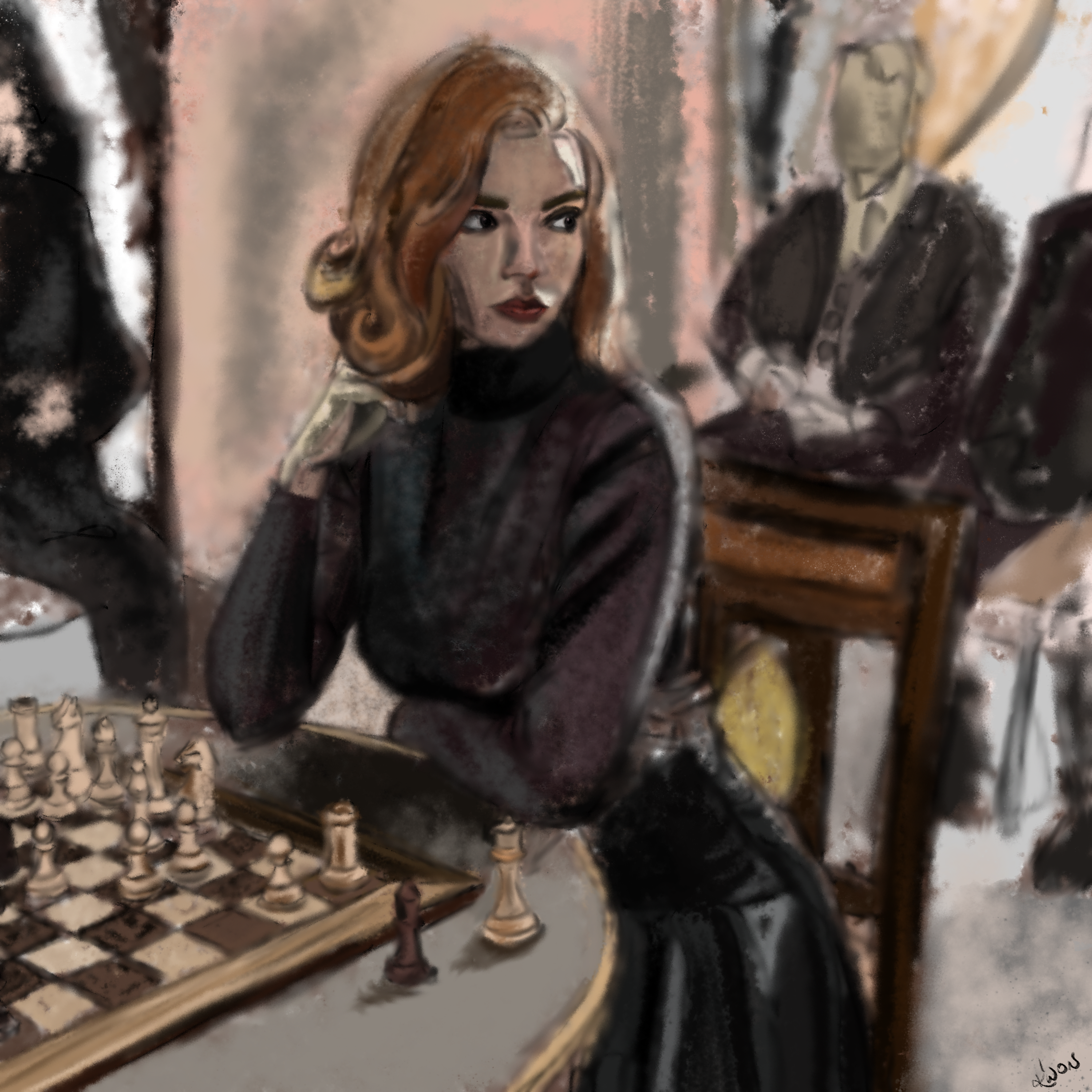 Still from the Queen's Gambit (Anya Taylor-Joy), 2020