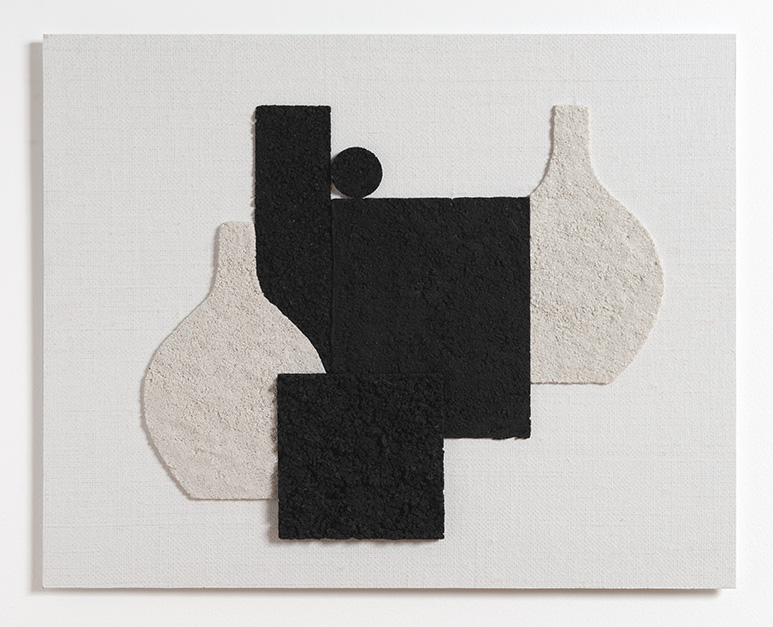 2022 l 34 Via Fondazza l Carvão e prato de cerâmica moidos sobre tela sobre placa de alumínio l 40x50 cm