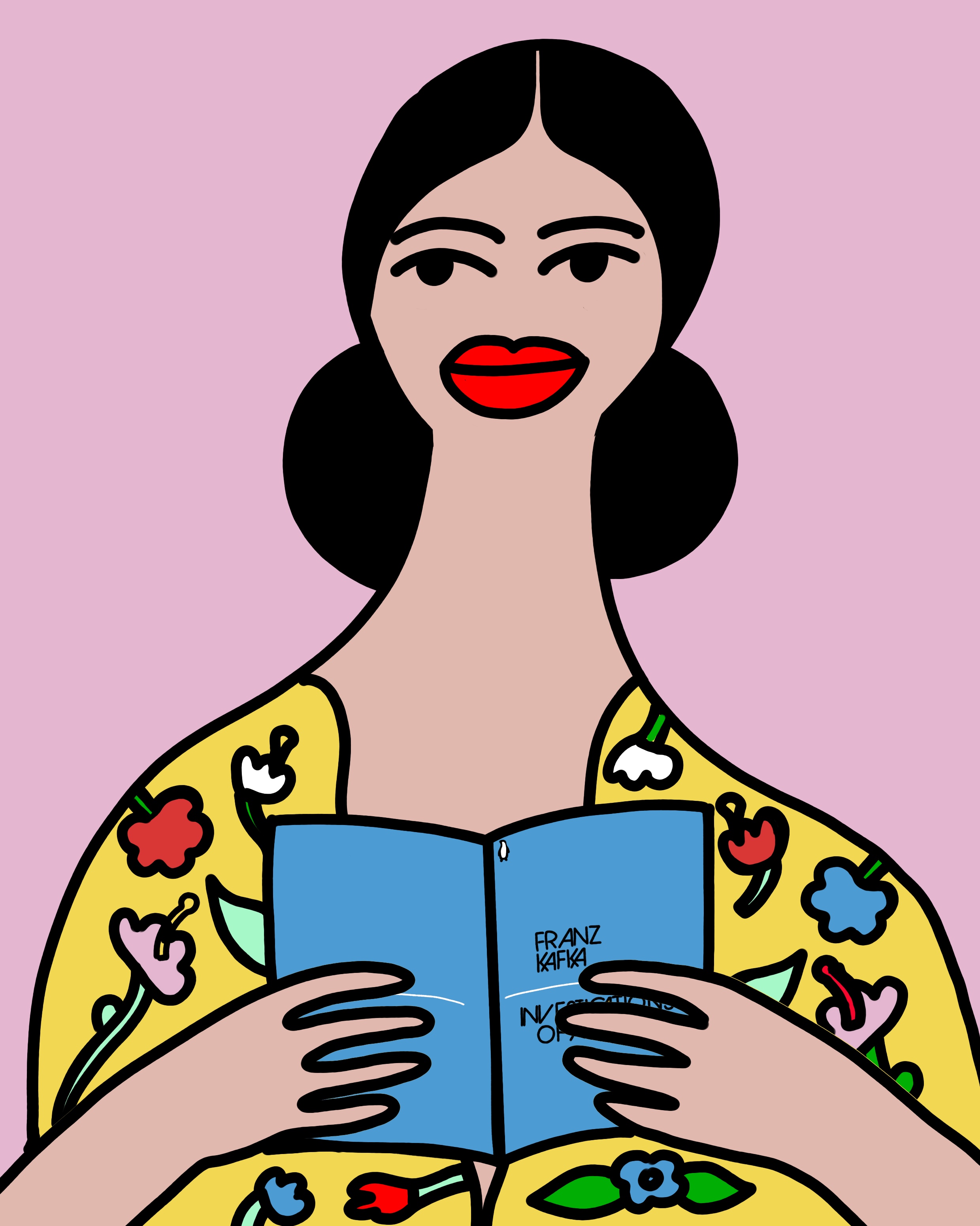 Woman reading - Digital Drawing