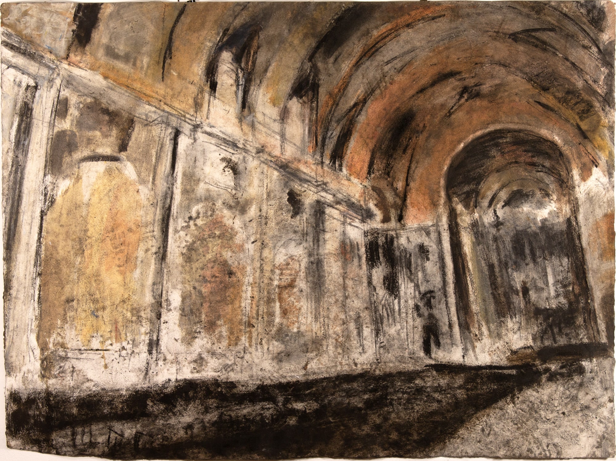 Untitled, 2018  charcoal, gouache and oil on paper, 85 x 114 cm  Private collection