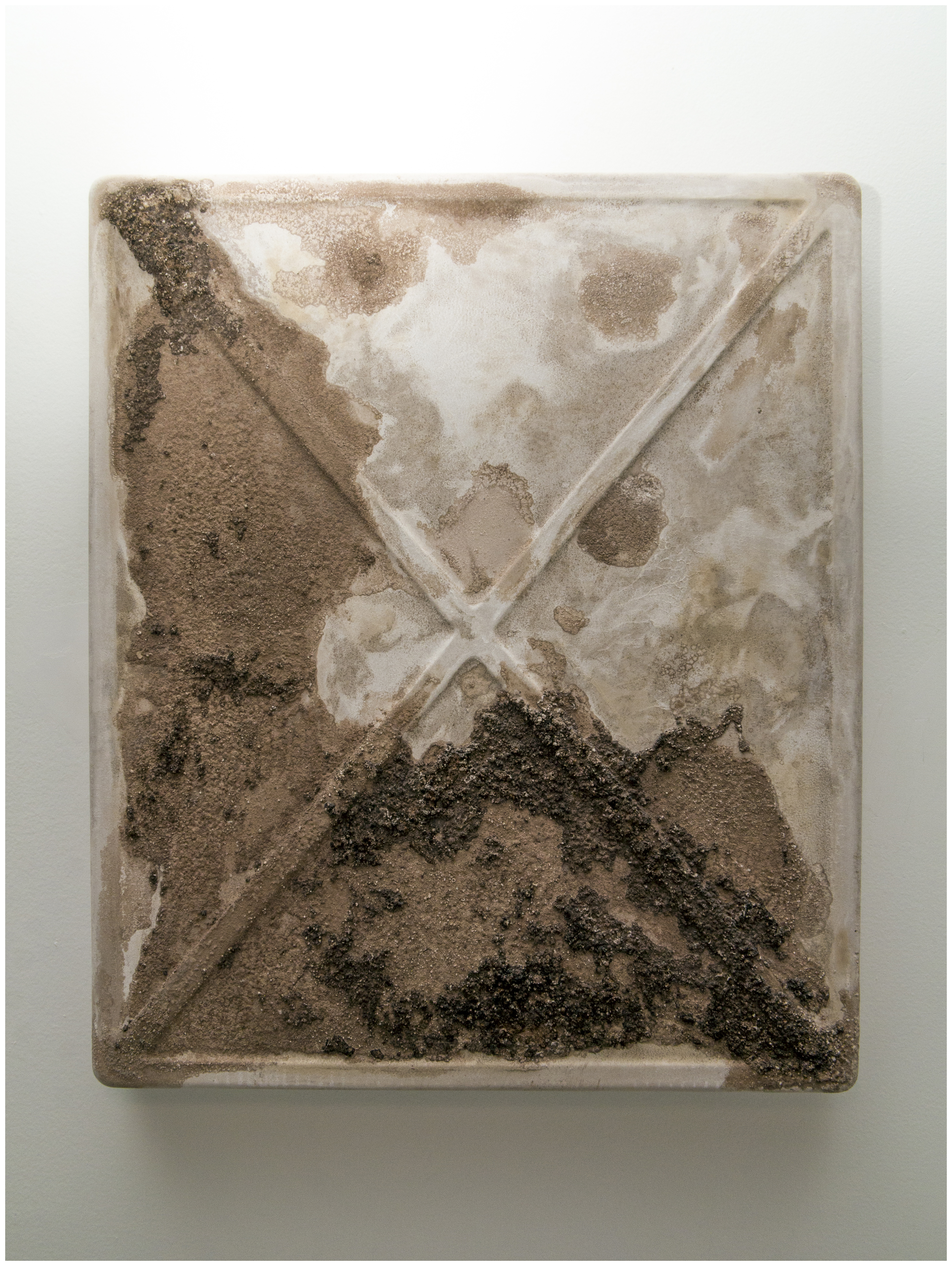 Photography Paper in a Trough of Developer, 2018Plaster, photographic developer22.688 x 26.766 x 3.438 in.57.63 x 67.99 x 8.73 cm