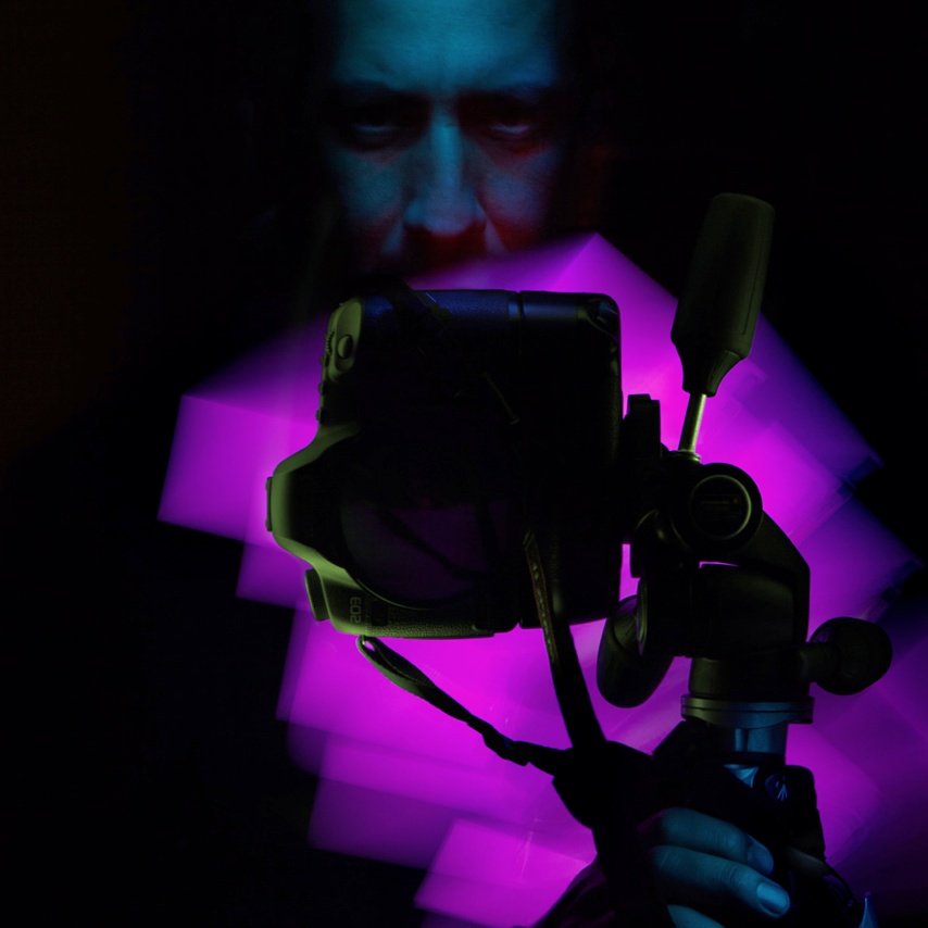 Self portrait painting with light, 2015