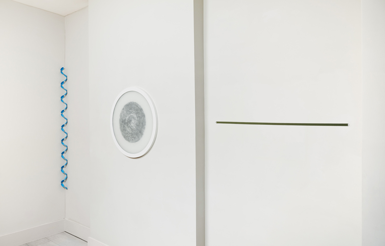 Ana Prada Curly Bit 2014; Trevor Shearer Sea Tracing No.1 1997; Helen Mirra Length of Railroad Ties 2014 Photo: Alex Delfanne