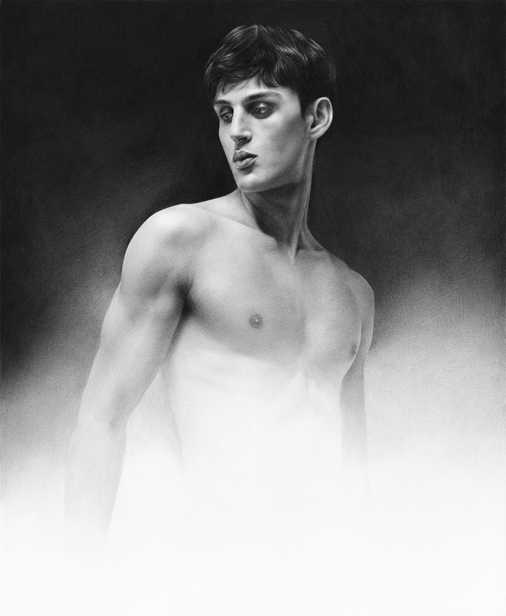 Kiran, 2022Graphite and colored  pencil on paper