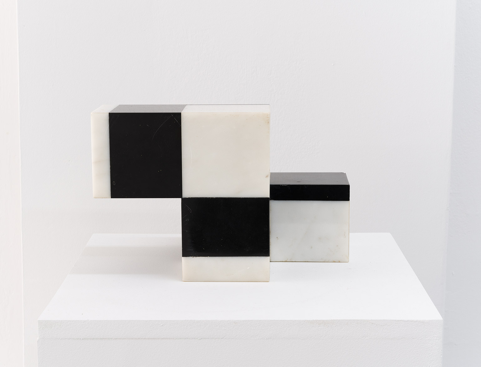 Mass Levitation. Concrete Space. Where Space Becomes Matter, Matter Becomes Volume, from the series The Inside-Outside House, 1965-75, marble, 7 x 12 x 7 in. (17.8 x 30.5 x 17.8 cm.)