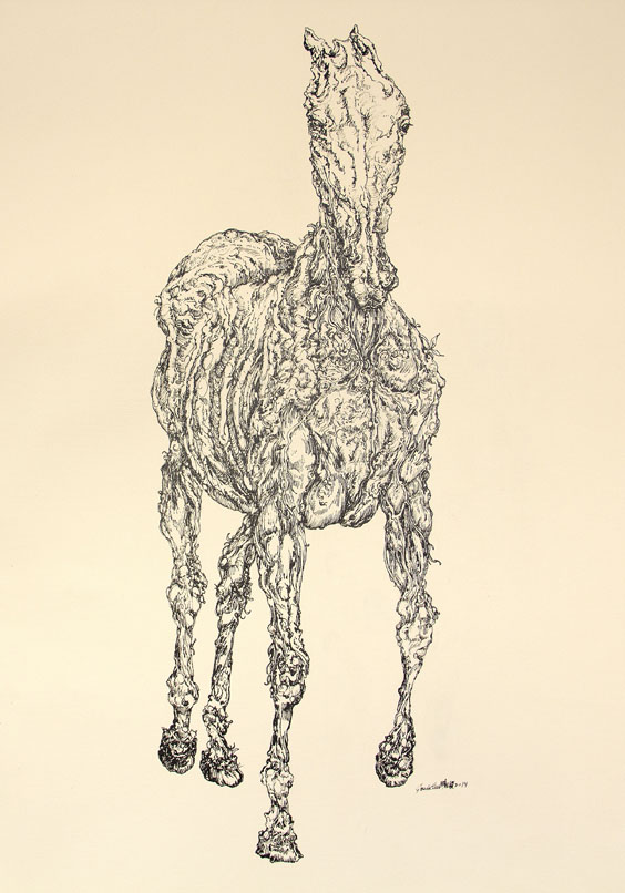  "Flayed Equuis 2". Acrylic on canvas. 84 x 54 cm