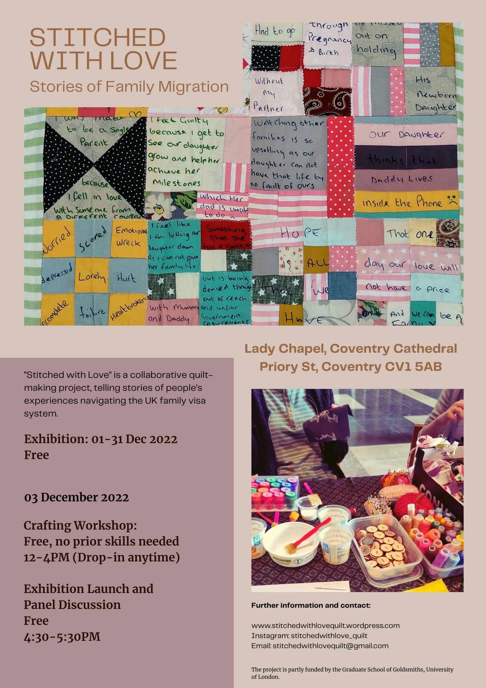 Caption: “Stitched with Love” Exhibition and workshop