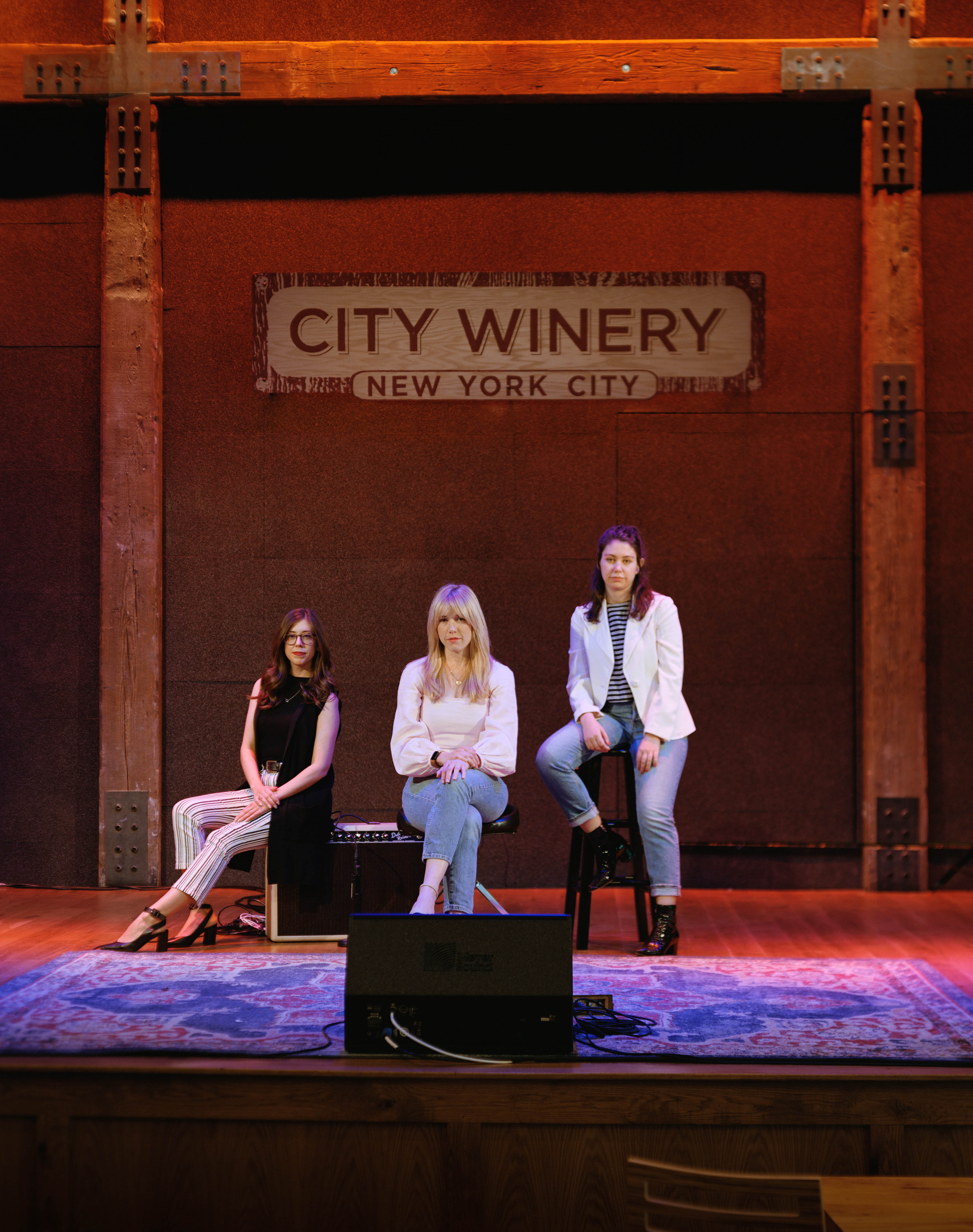 April Hinchliffe, Concert Manager, Hannah Gold, Talent Buyer, and Ellen Gold, Box Office Manager, at The City Winery, 2021