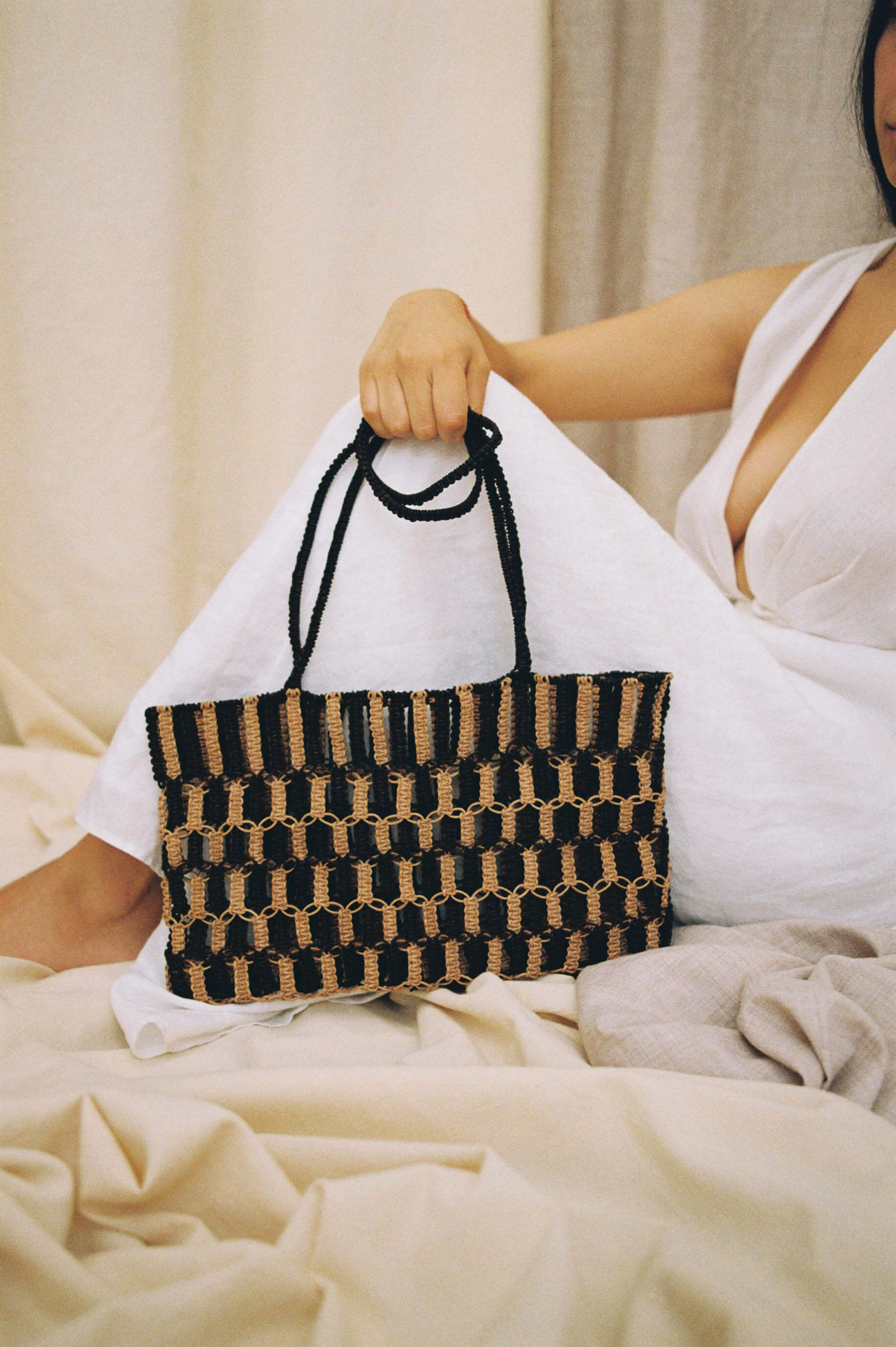 KASIA BAG [ nero-naturale ] €340