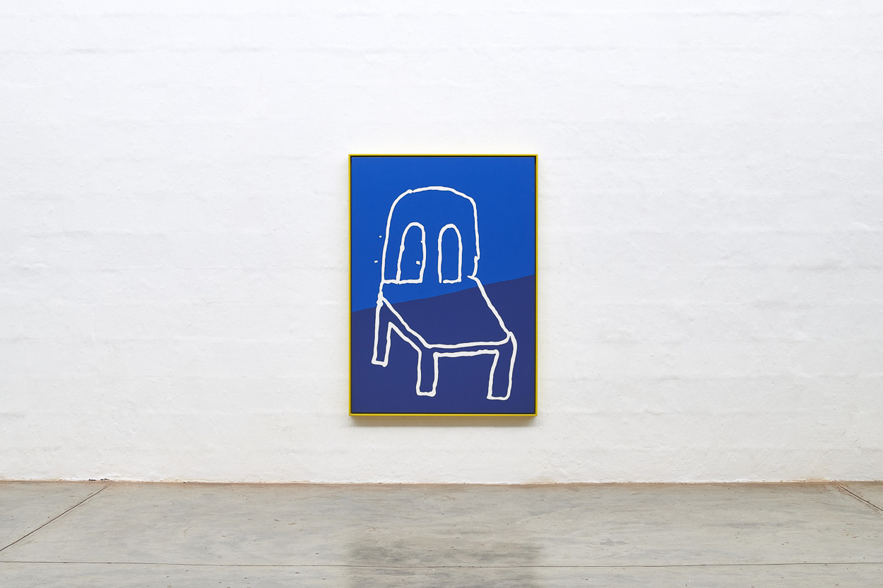 Plastic Chair, 2020. acrylic on canvas in artist’s frame. 140cm x 100cm