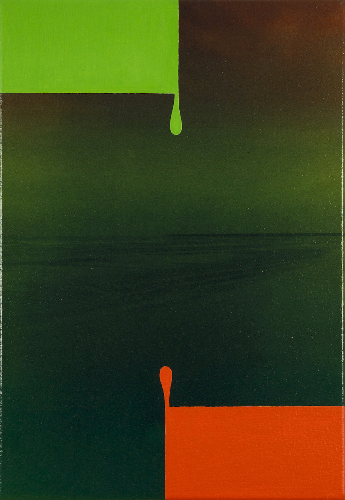 Untitled 2014, cyanotype and acrylic on canvas, 36 x 25 cm