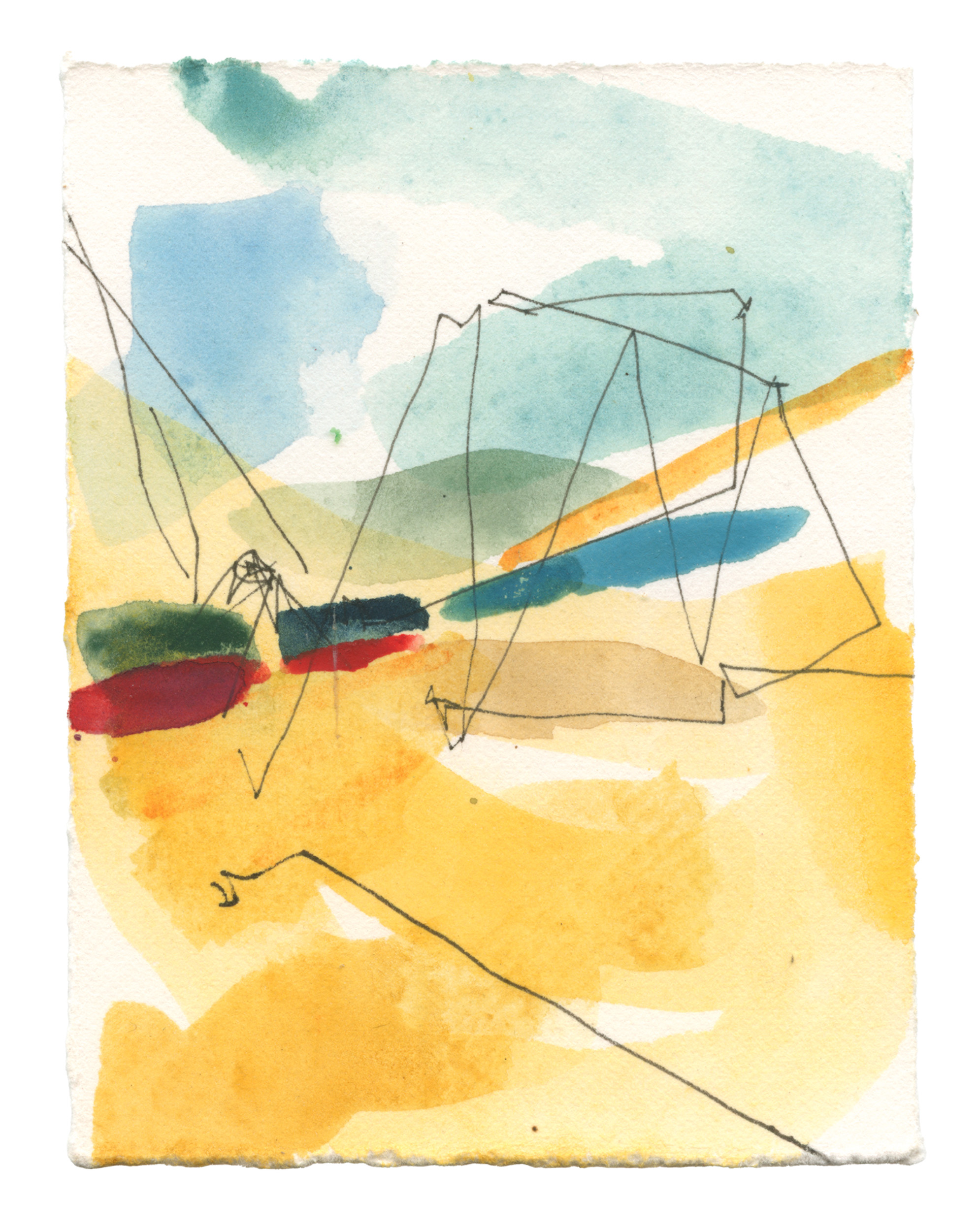 2326, watercolor and ink on paper, 4 x 3 inches