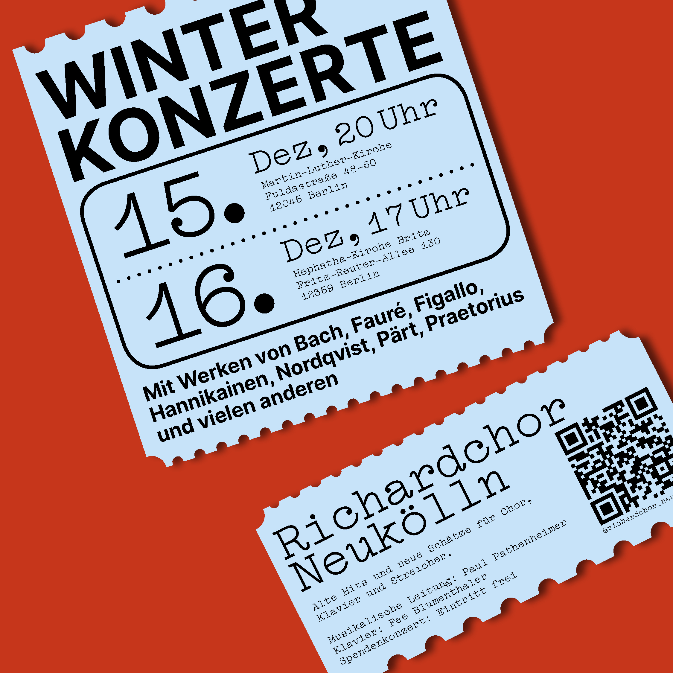 Poster and Social Media Assets for Richardchor Neukölln Winter concerts 2023