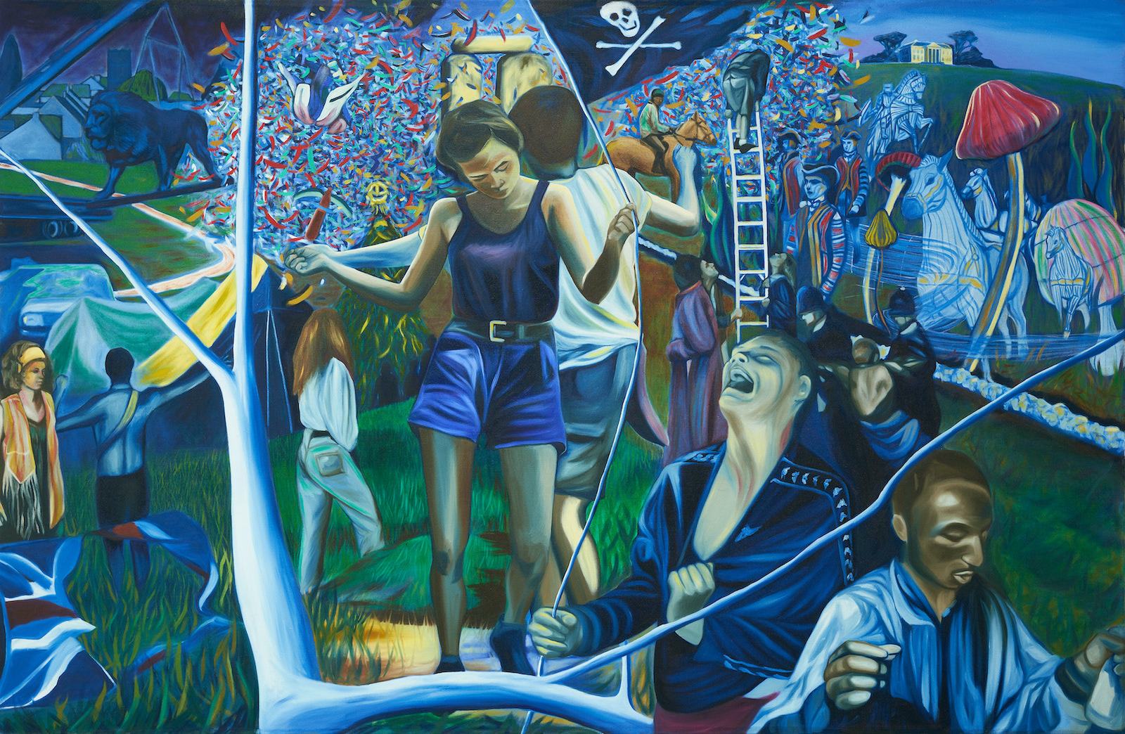 'A History of Revelry', 2021. Oil on linen, 230x150cm